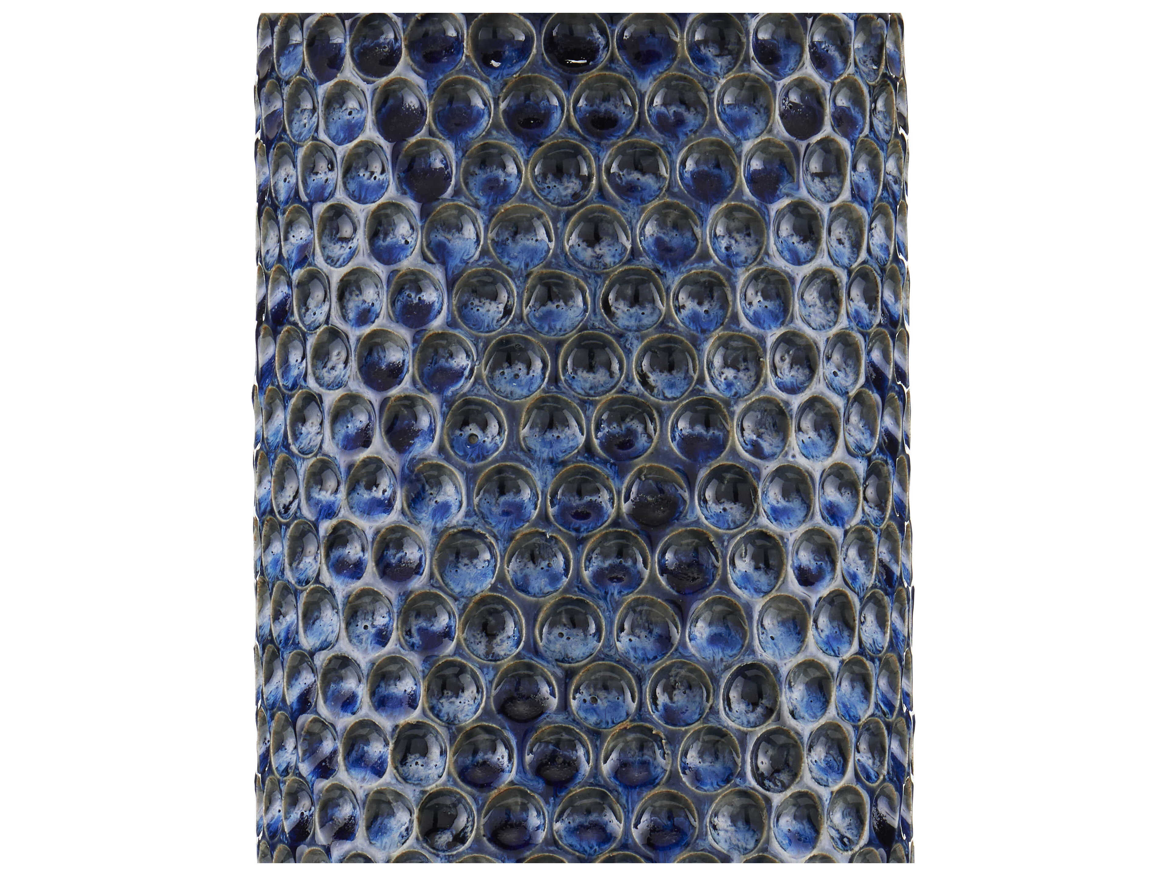 Currey & Company Polka Dot Reactive Blue Polished Brass Natural Linen Buffet Lamp