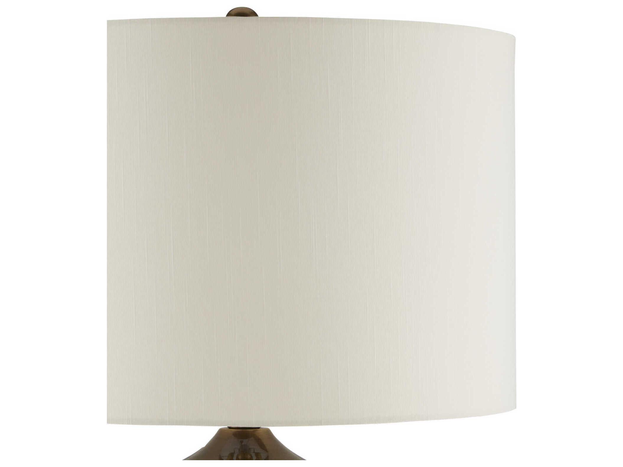 Currey & Company Lilou 1-Light Blue antique Brass Eggshell Shantung Table Lamp