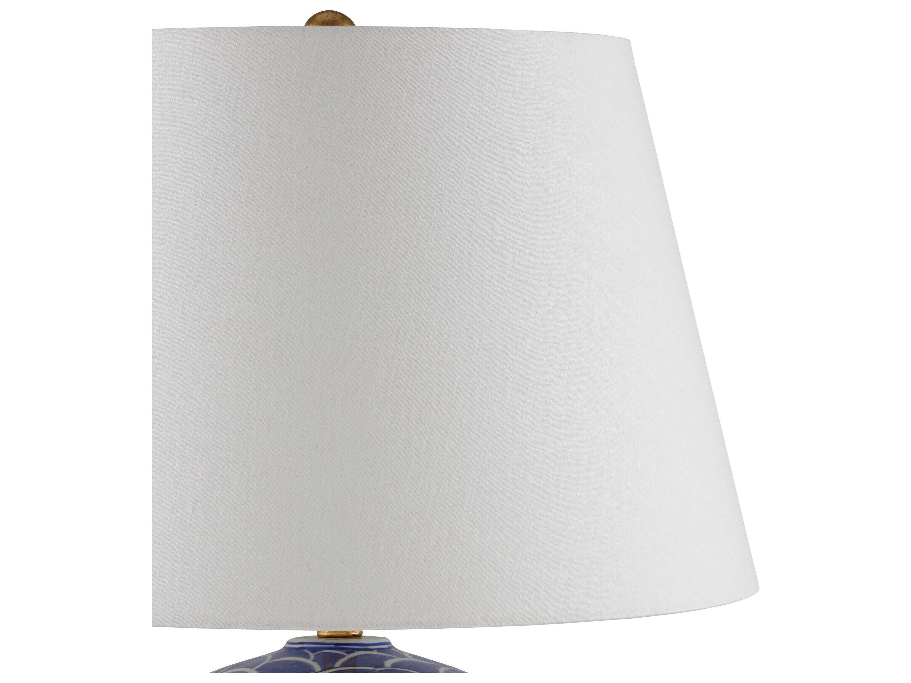 Currey & Company Nami 1-Light Blue White Gold Leaf Table Lamp