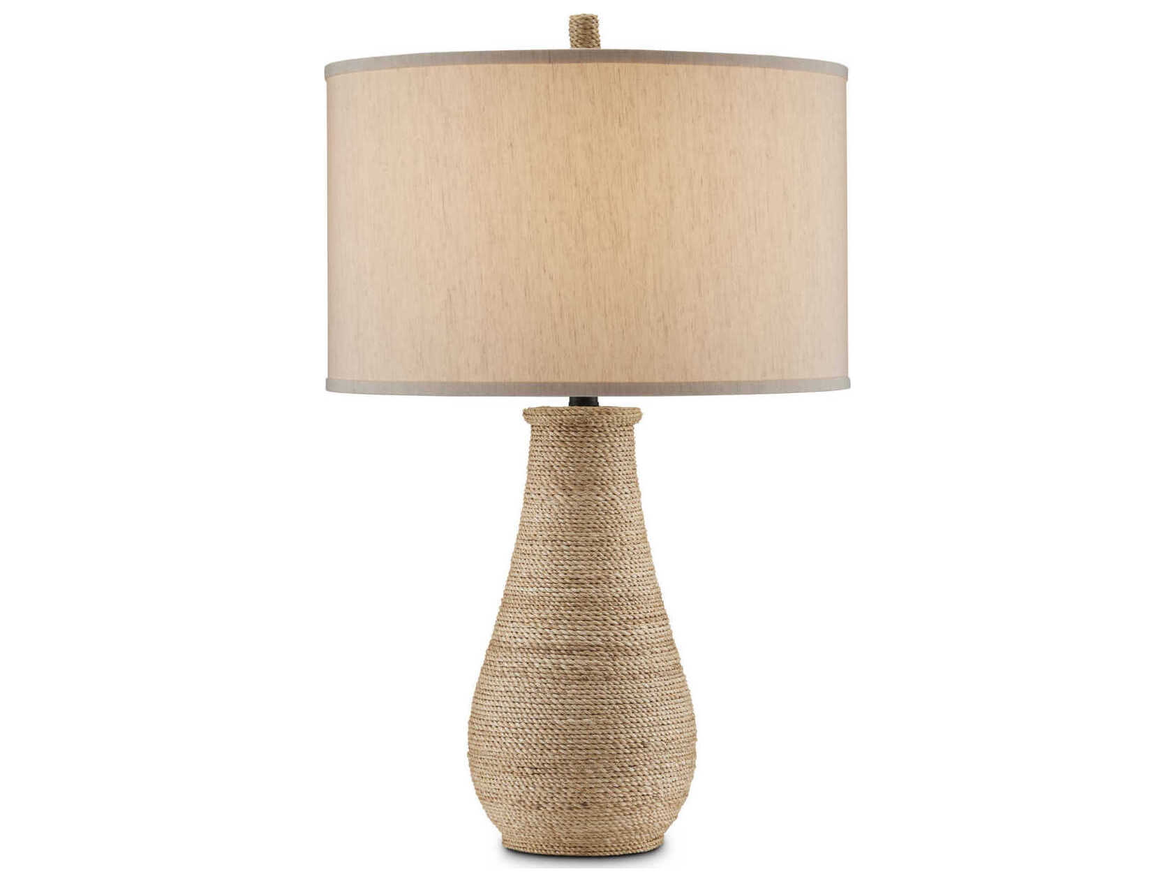 Currey & Company Joppa Natural Light Linen Brown Buffet Lamp