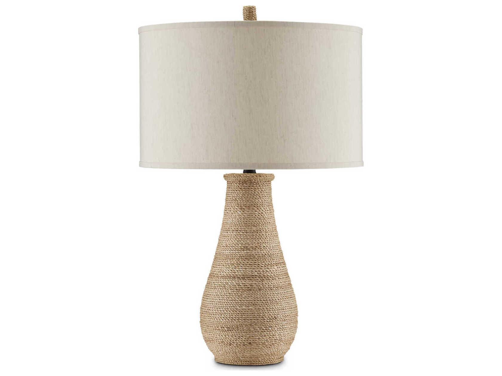 Currey & Company Joppa Natural Light Linen Brown Buffet Lamp