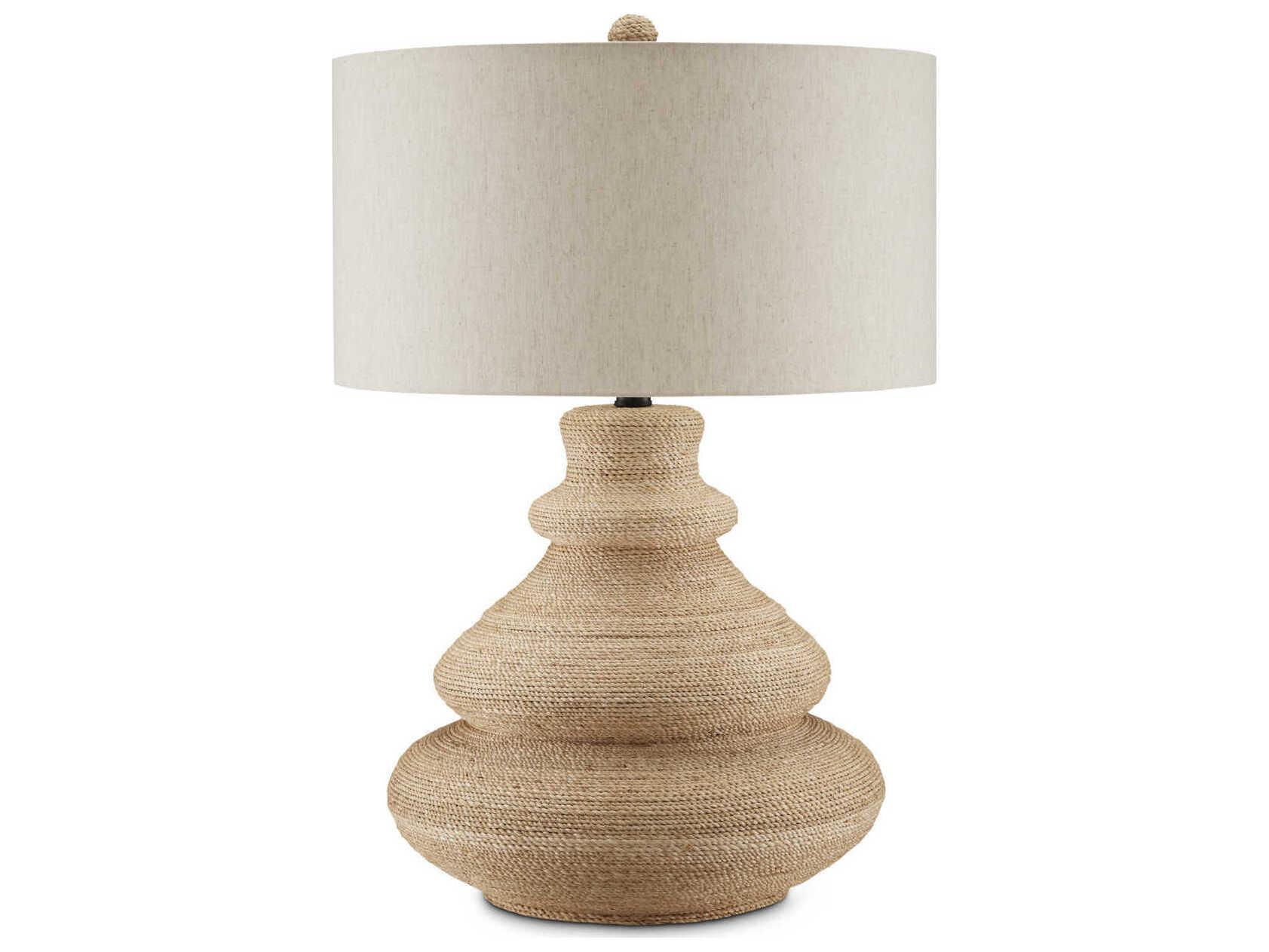 Currey & Company Jaru Natural Linen Brown Buffet Lamp