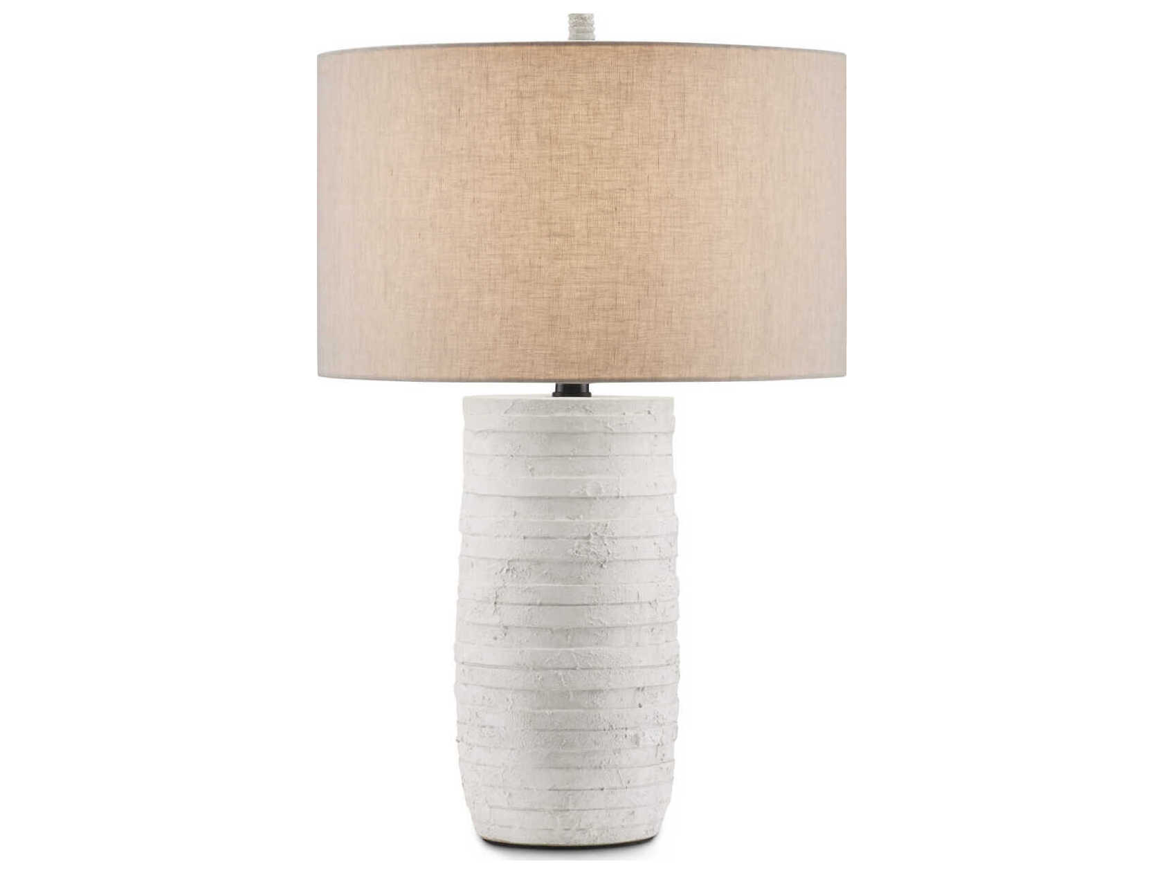 Currey & Company Innkeeper 1-Light White Light Natural Linen Table Lamp