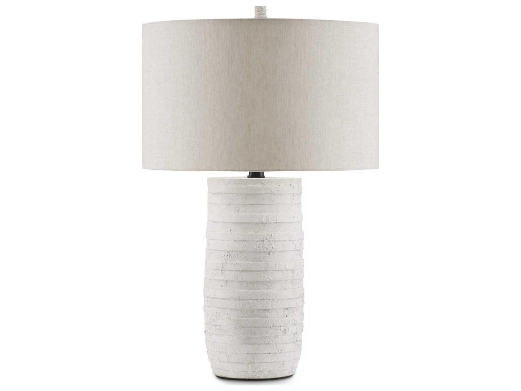 Currey & Company Innkeeper 1-Light White Light Natural Linen Table Lamp