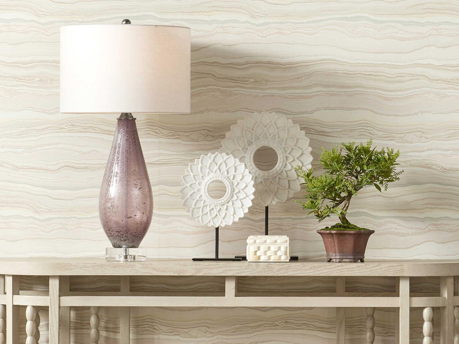 Currey & Company Optimist 1-Light Purple clear antique Nickel Table Lamp