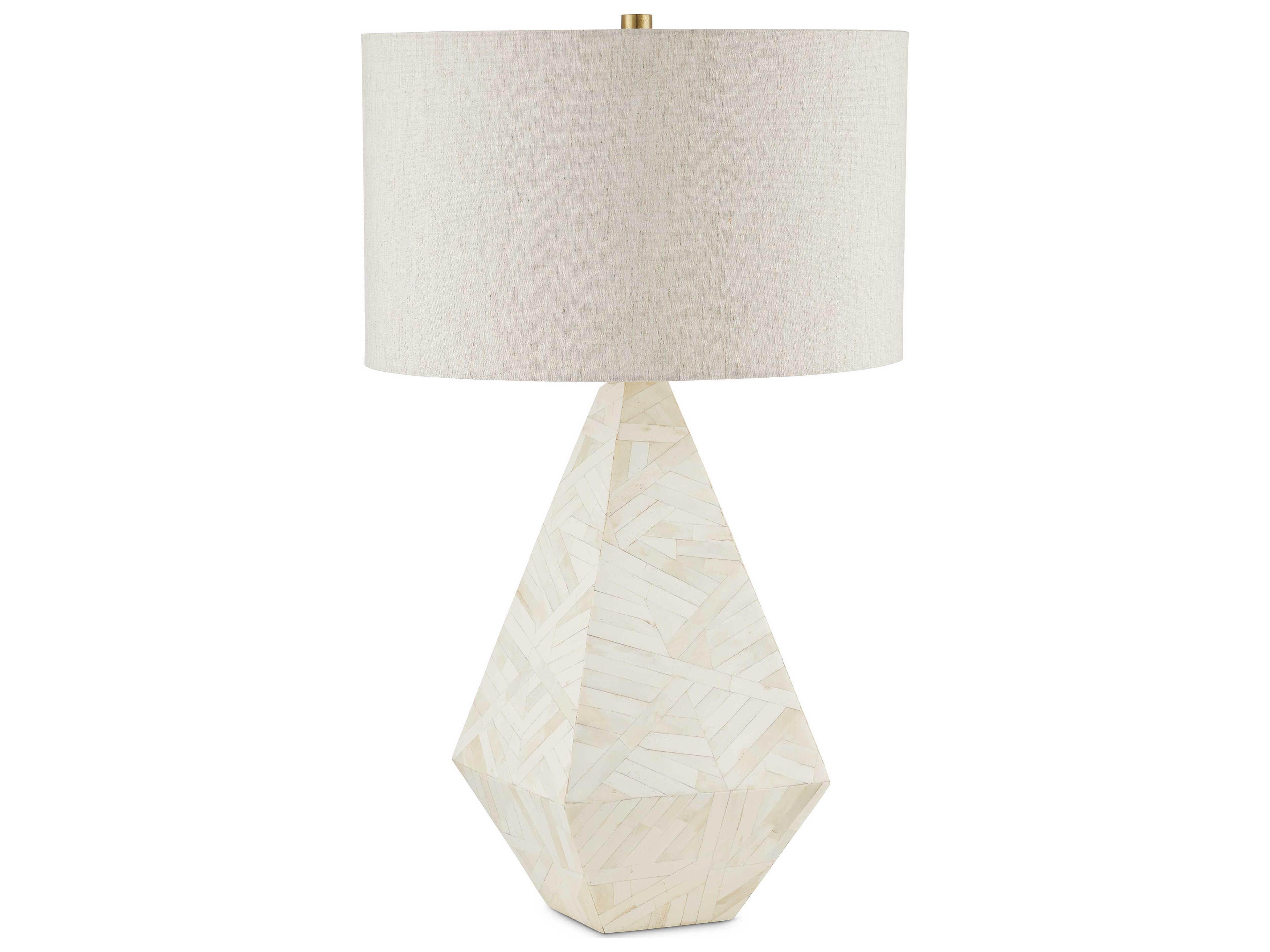 Currey & Company Elysium Natural Oatmeal Linen White Buffet Lamp