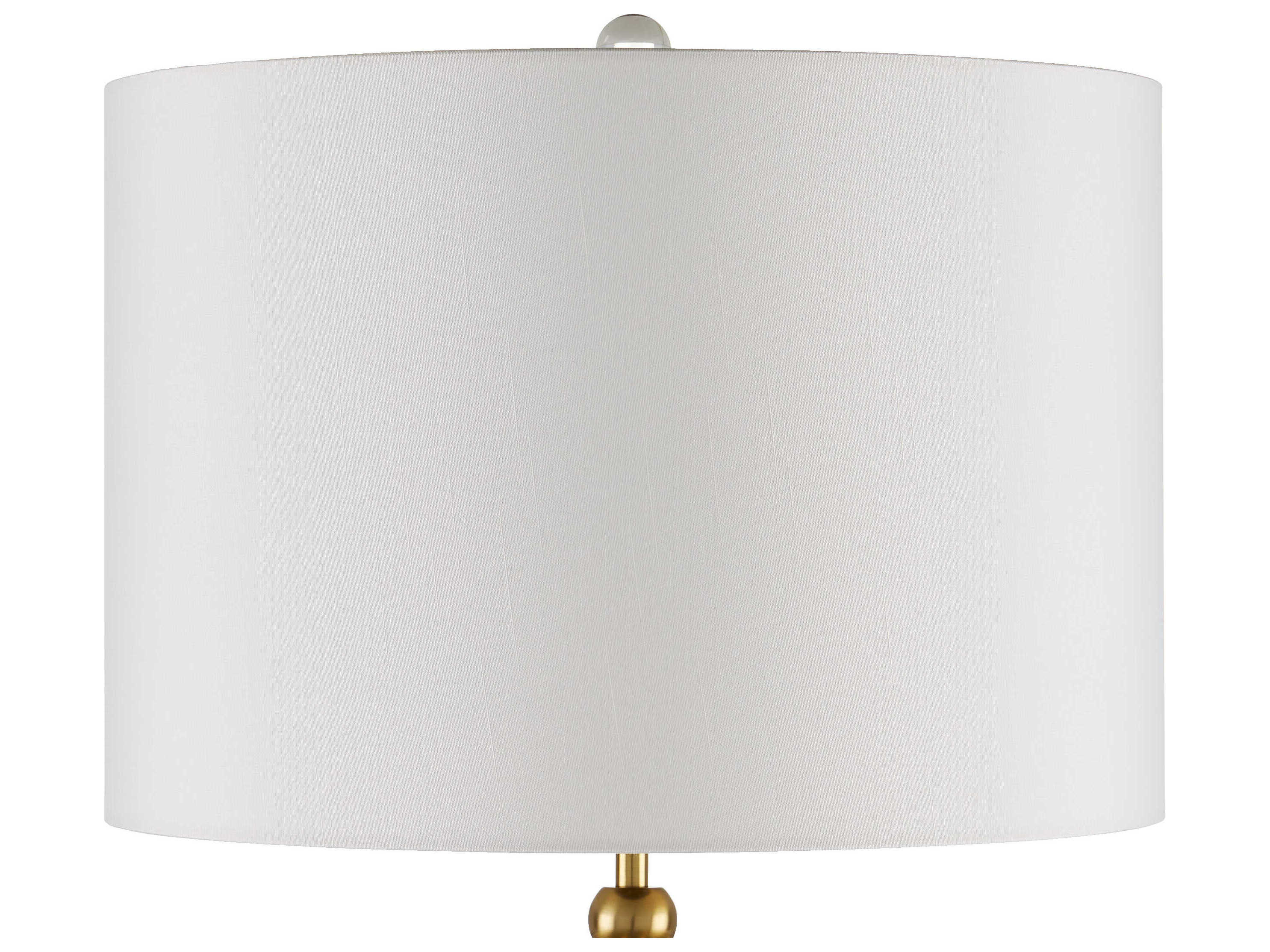 Currey & Company Waterfall Clear Natural Brass Off White Shantung Buffet Lamp