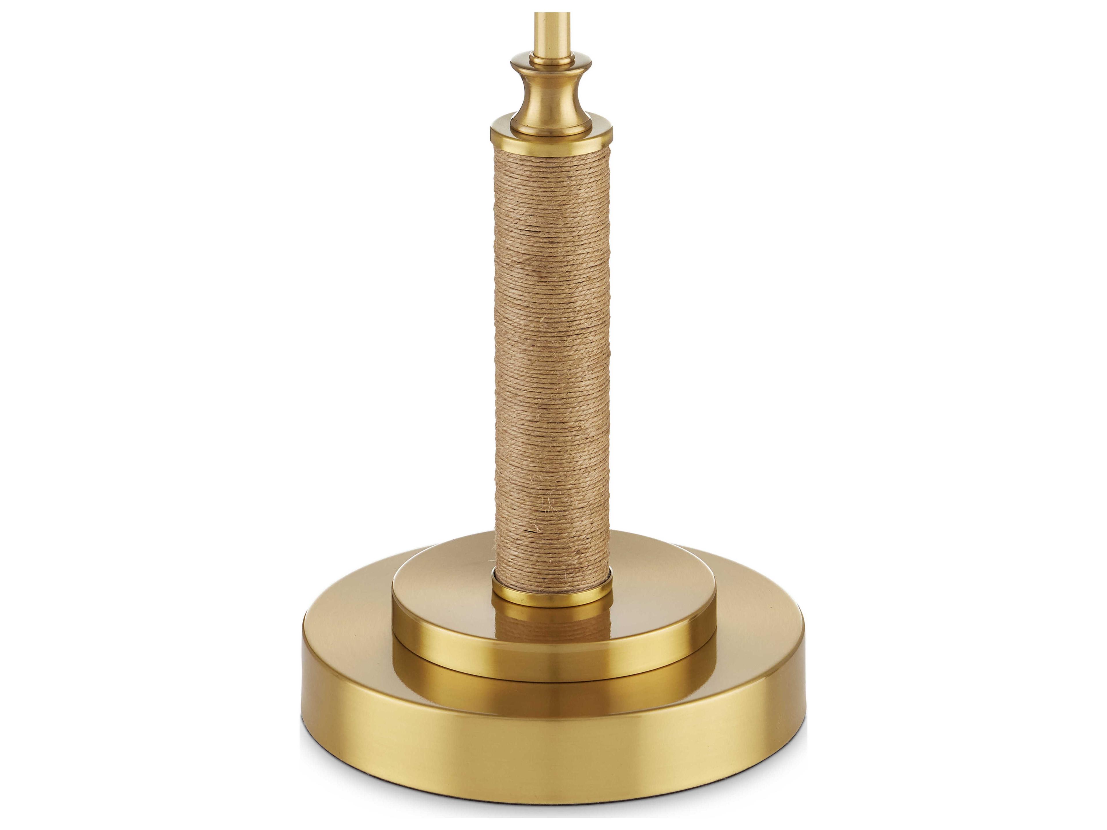 Currey & Company Ippolito Antique Brass Natural Brown Buffet Lamp