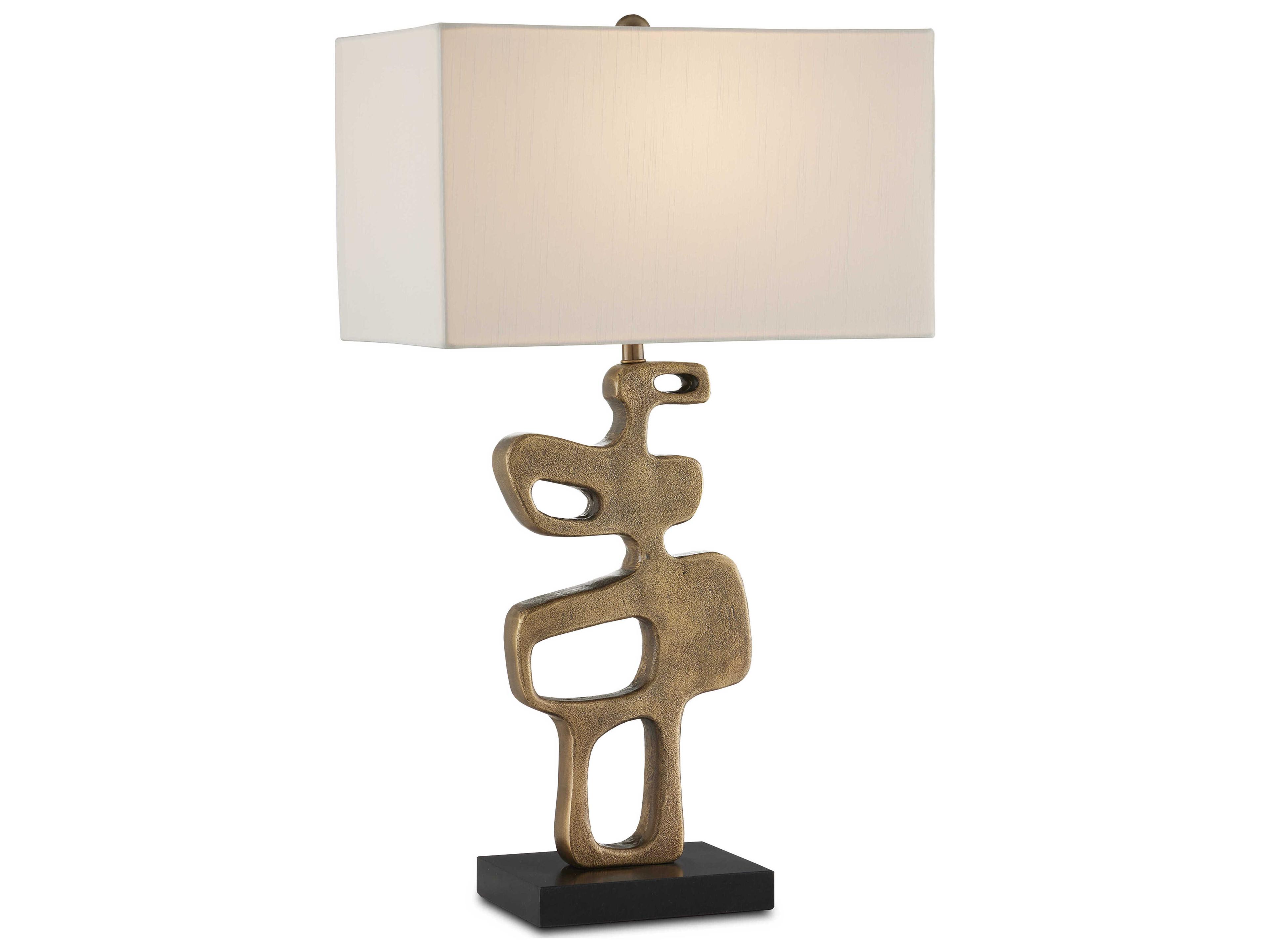 Currey & Company Mithra Antique Brass Black Buffet Lamp