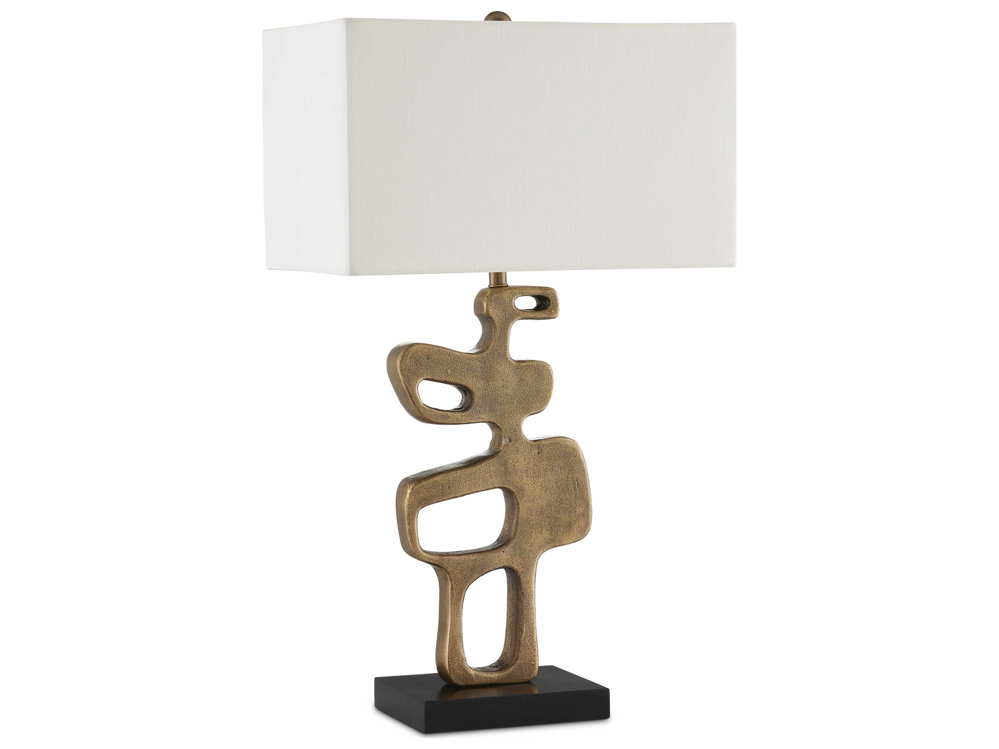 Currey & Company Mithra Antique Brass Black Buffet Lamp