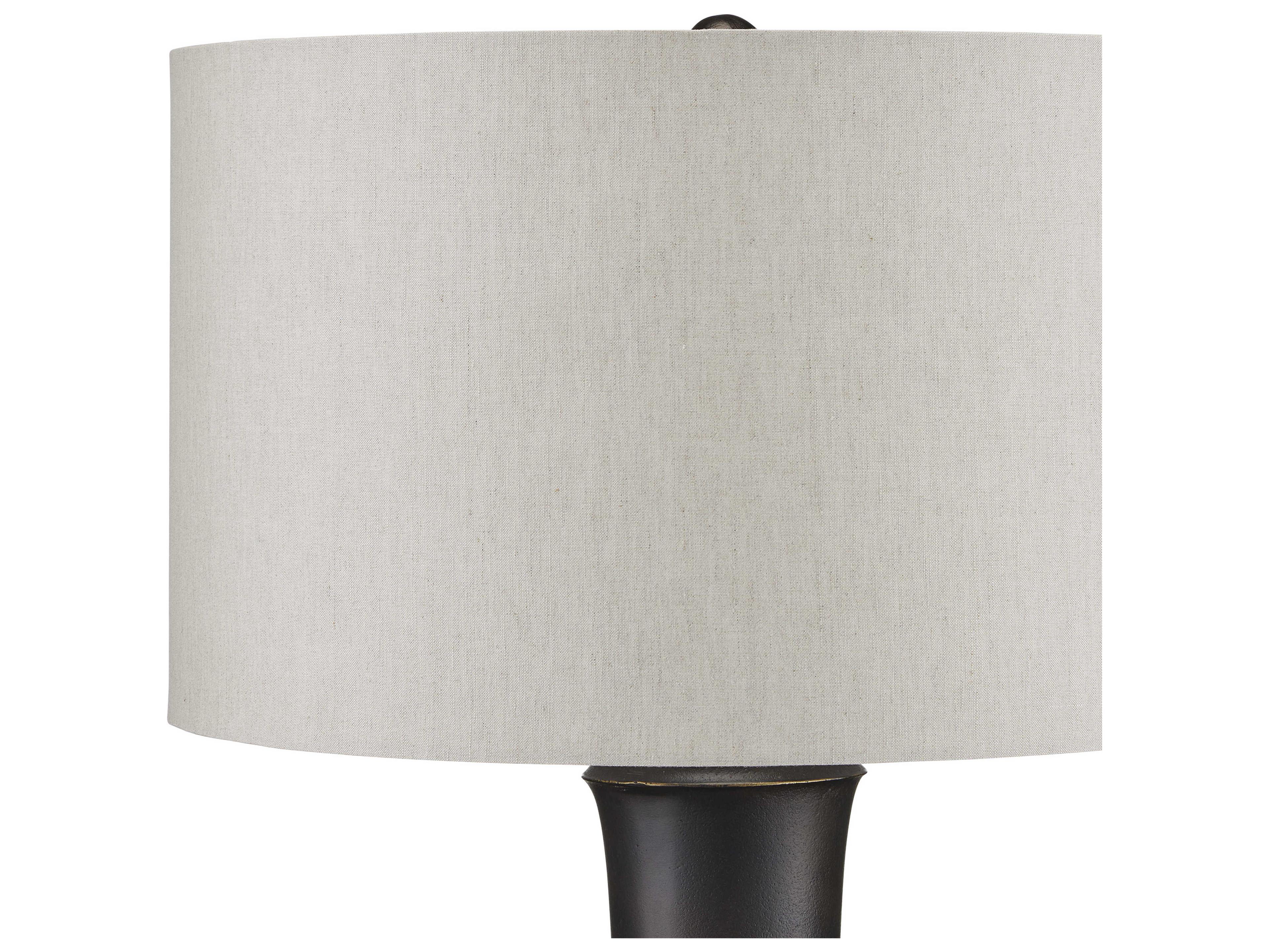 Currey & Company Silvestri Black Natural Linen Buffet Lamp
