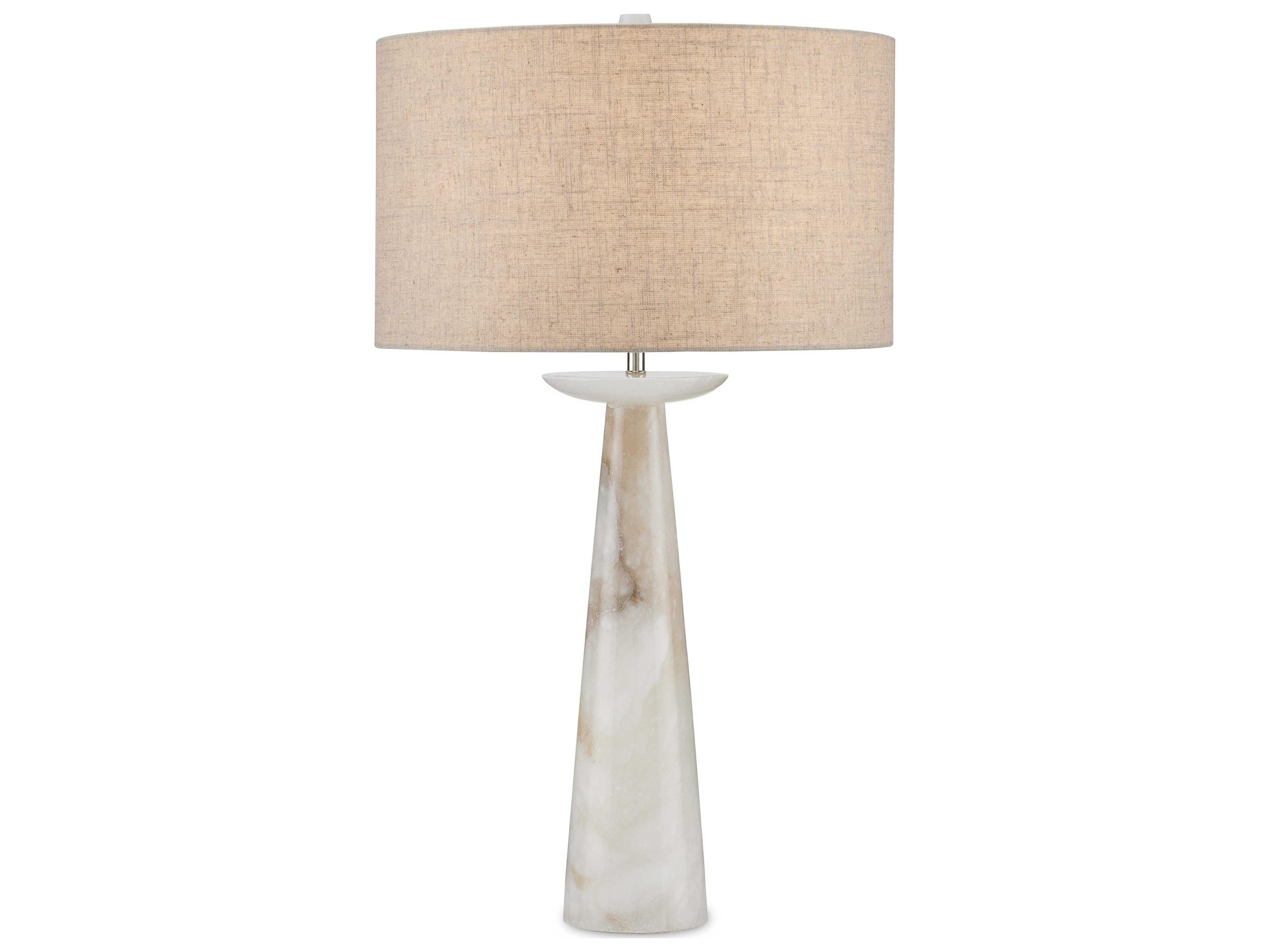 Currey & Company Pharos Natural Linen White Buffet Lamp