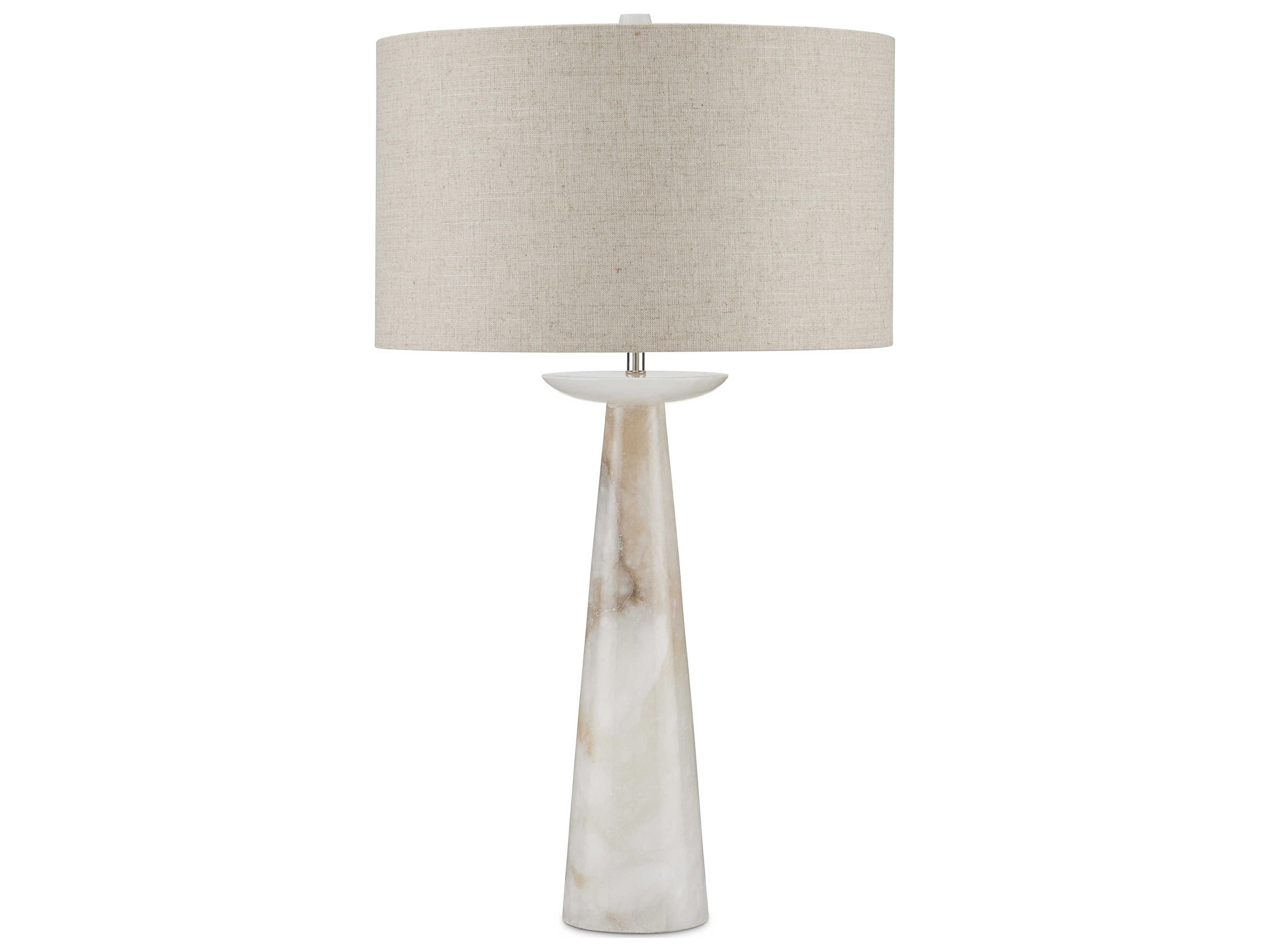 Currey & Company Pharos Natural Linen White Buffet Lamp