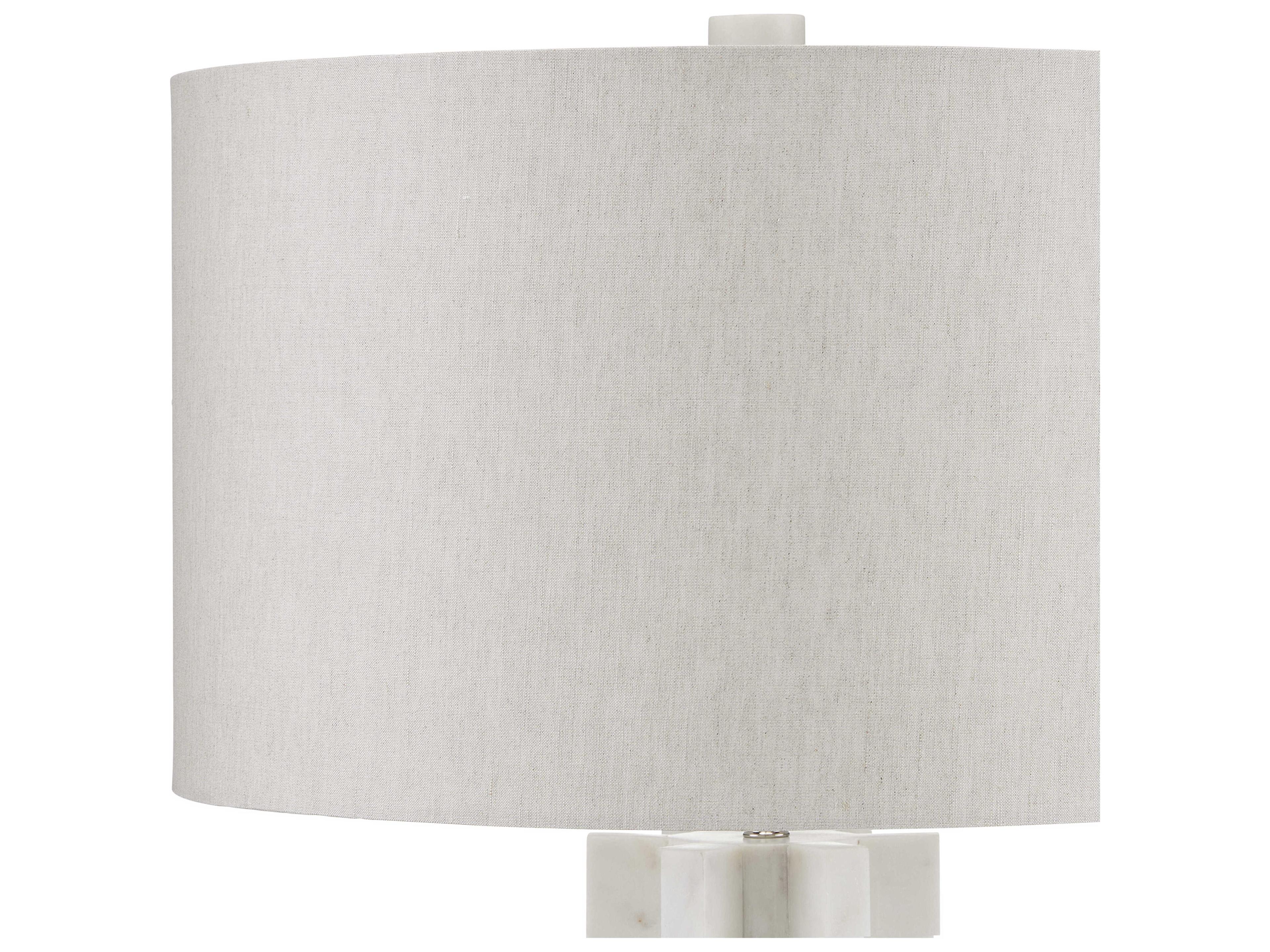 Currey & Company Mercurius White Natural Linen Buffet Lamp
