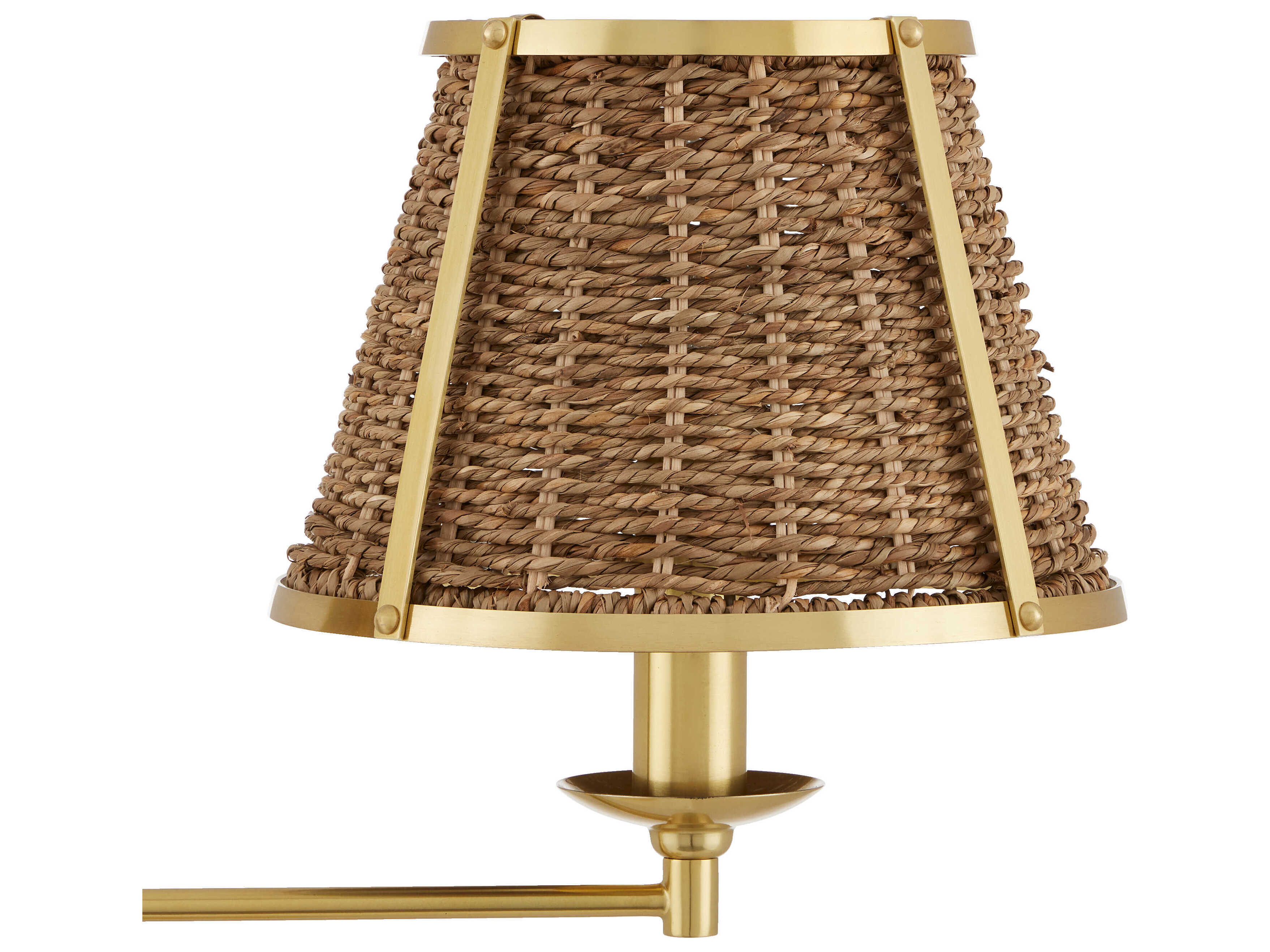 Currey & Company Deauville Polished Brass Natural Seagrass Buffet Lamp