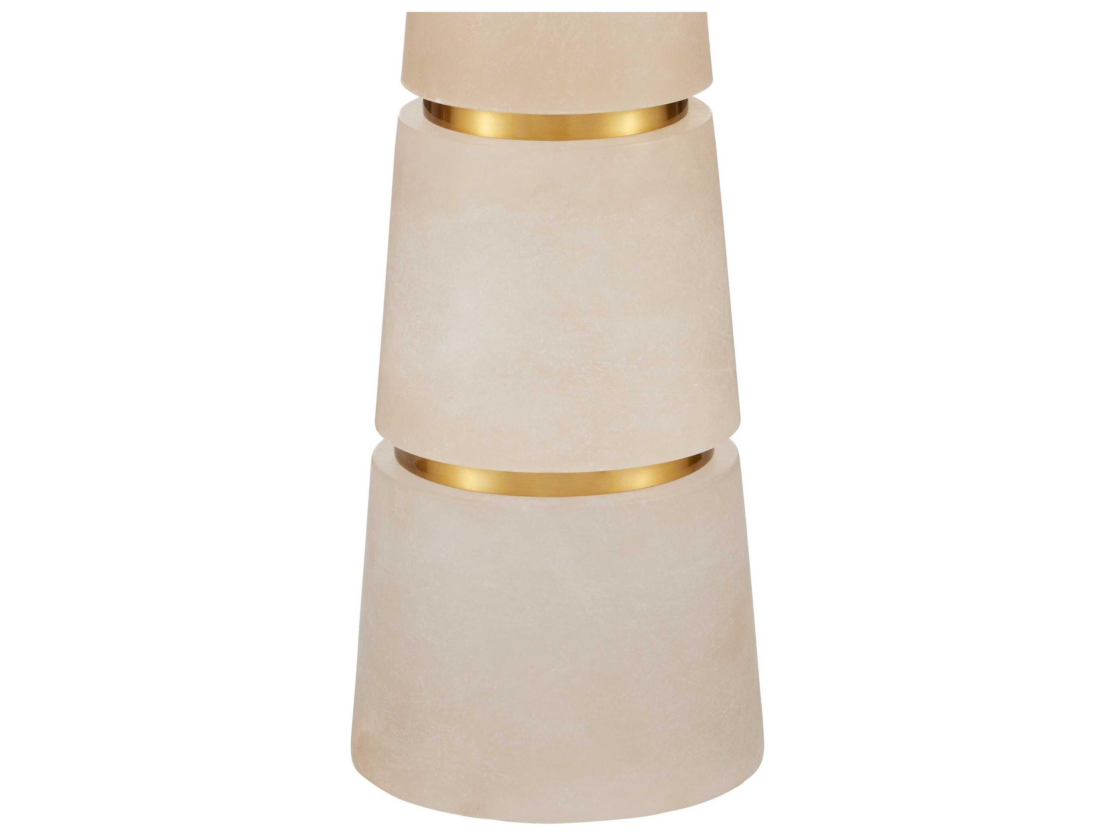 Currey & Company Eleanora Natural Brass Off White Linen Buffet Lamp