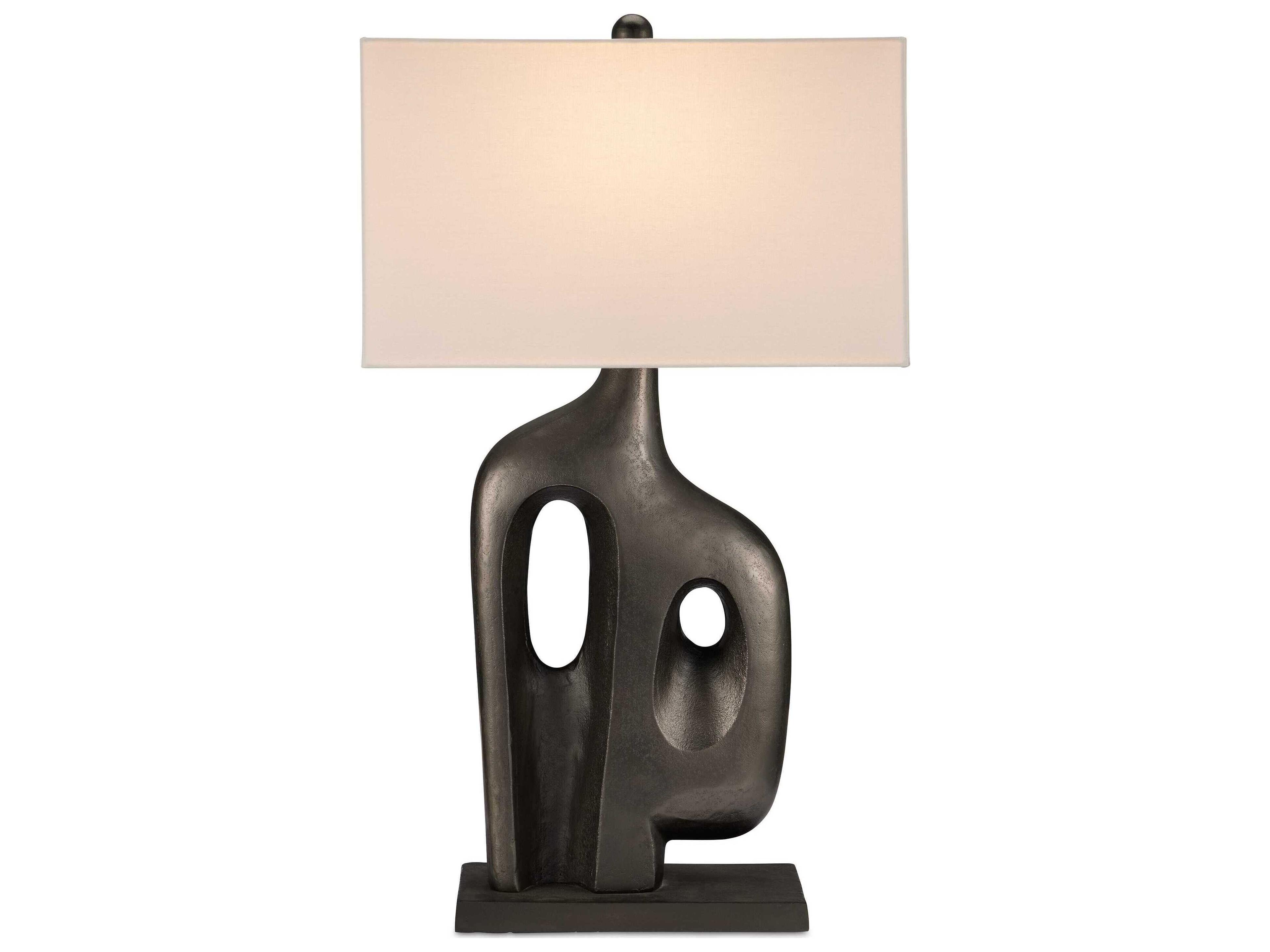 Currey & Company Avant-Garde Graphite Bone Linen Black Buffet Lamp