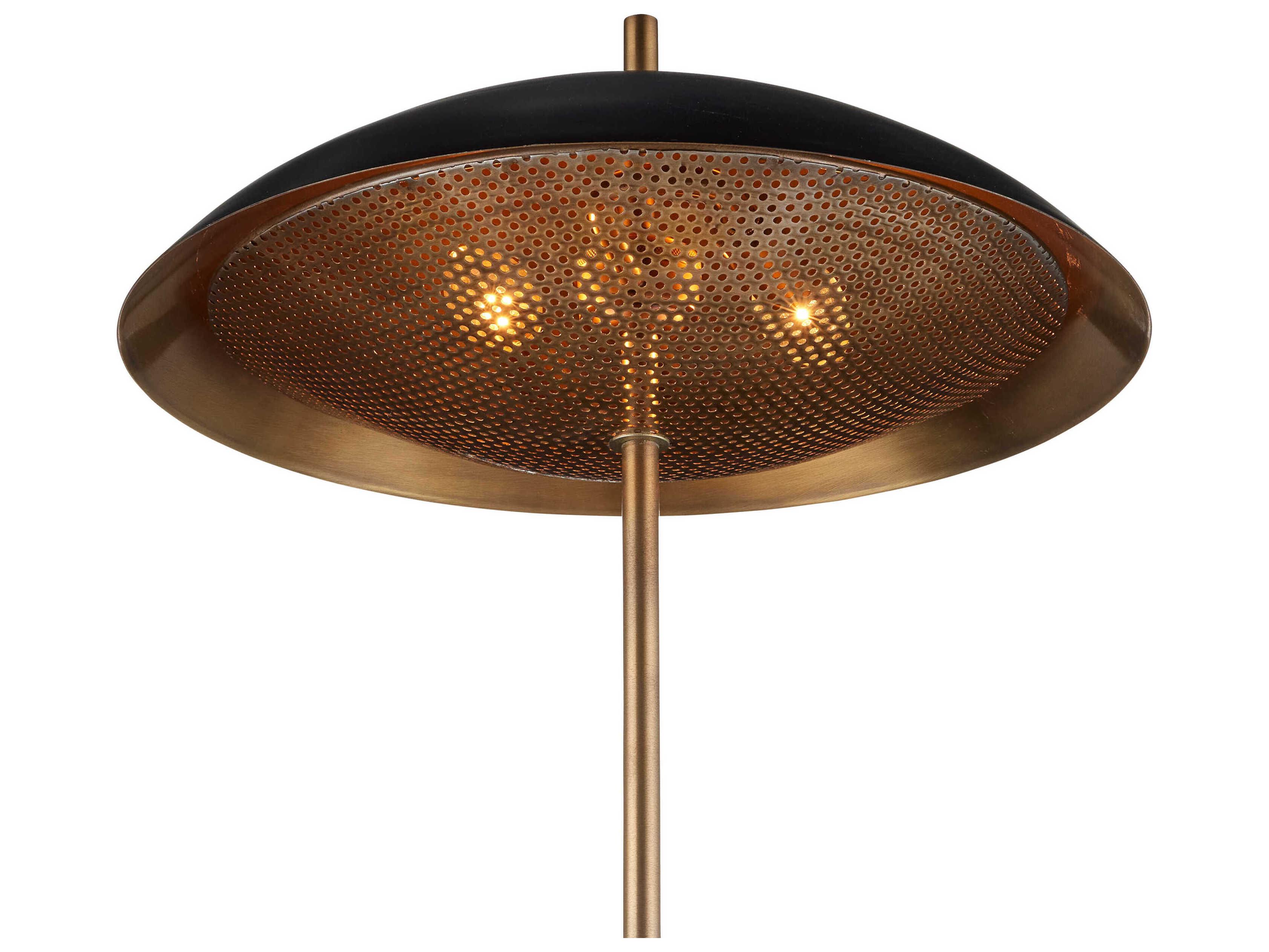 Currey & Company Domville Antique Brass Black Matte Metal Table Lamp