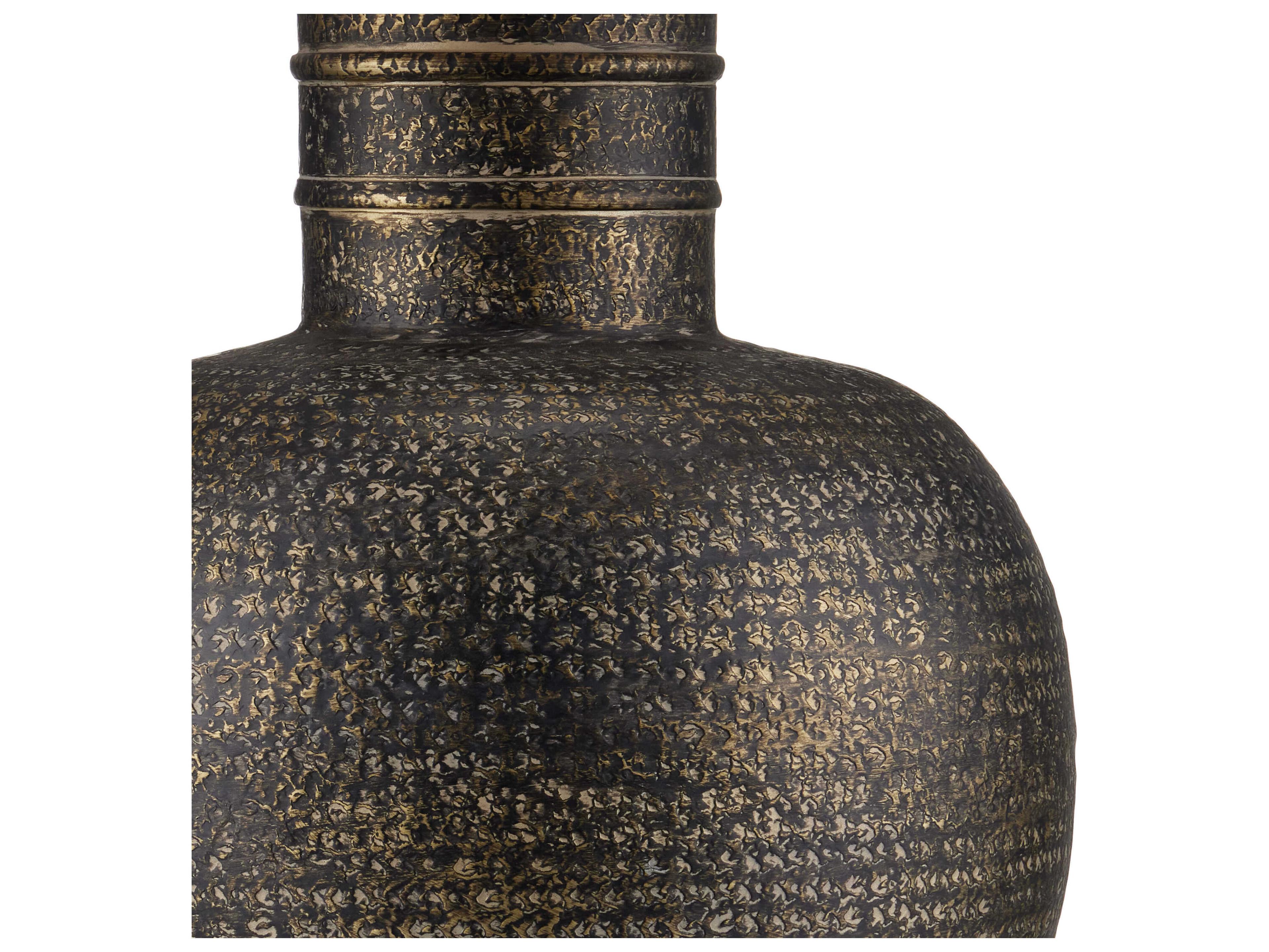 Currey & Company Braille Antique Brass Natural Linen Buffet Lamp