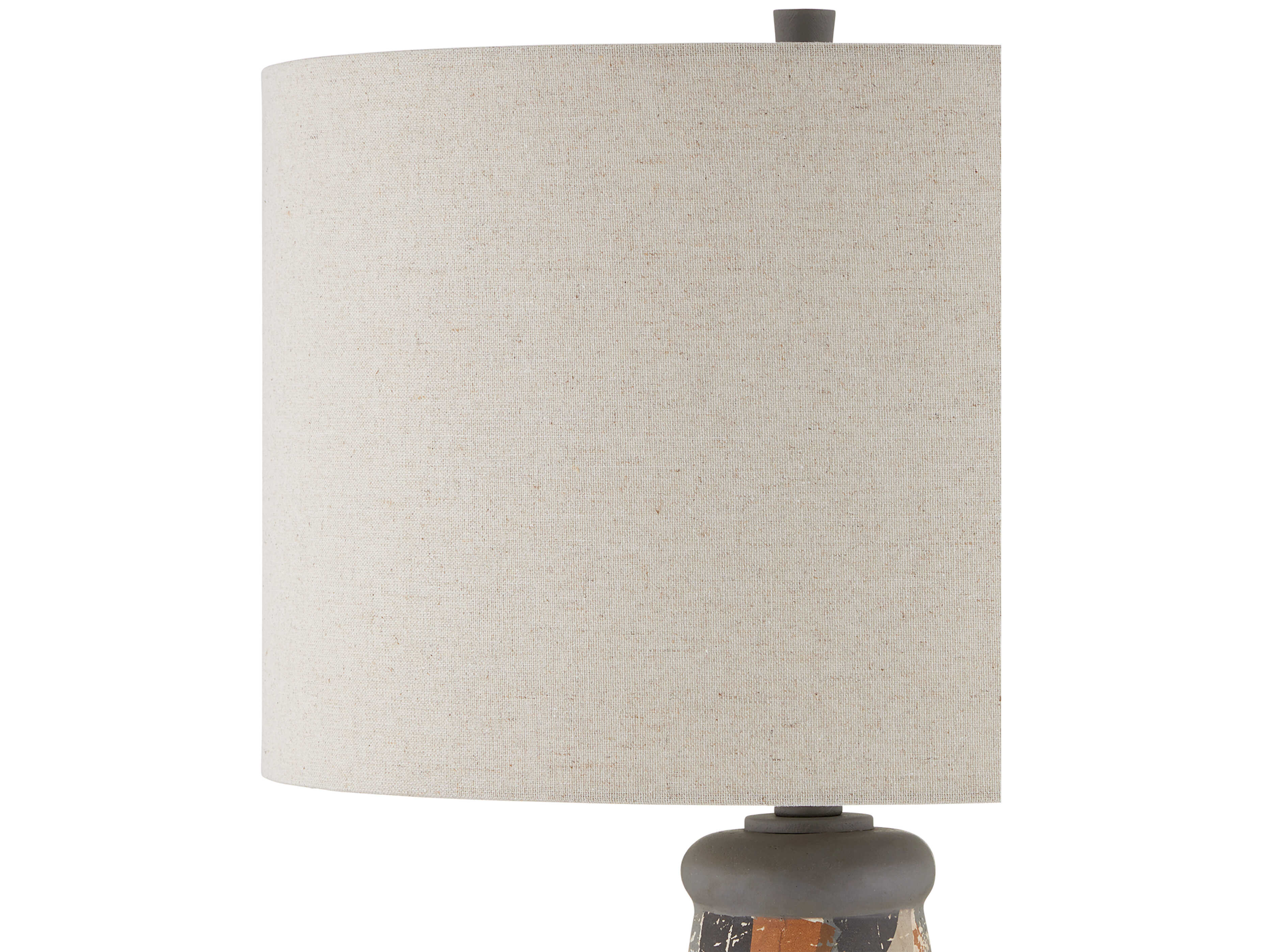 Currey & Company Oldwalls Charcoal Gray Matte Black Brown Natural Linen Buffet Lamp