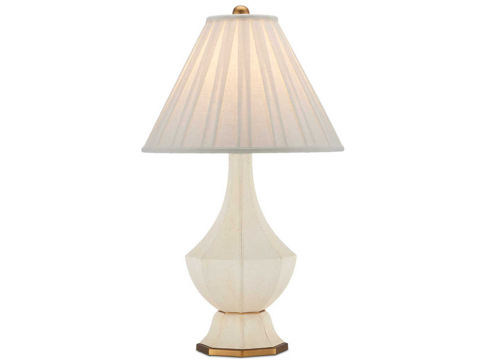 Currey & Company Musetta Beige Antique Brass Off White Buffet Lamp