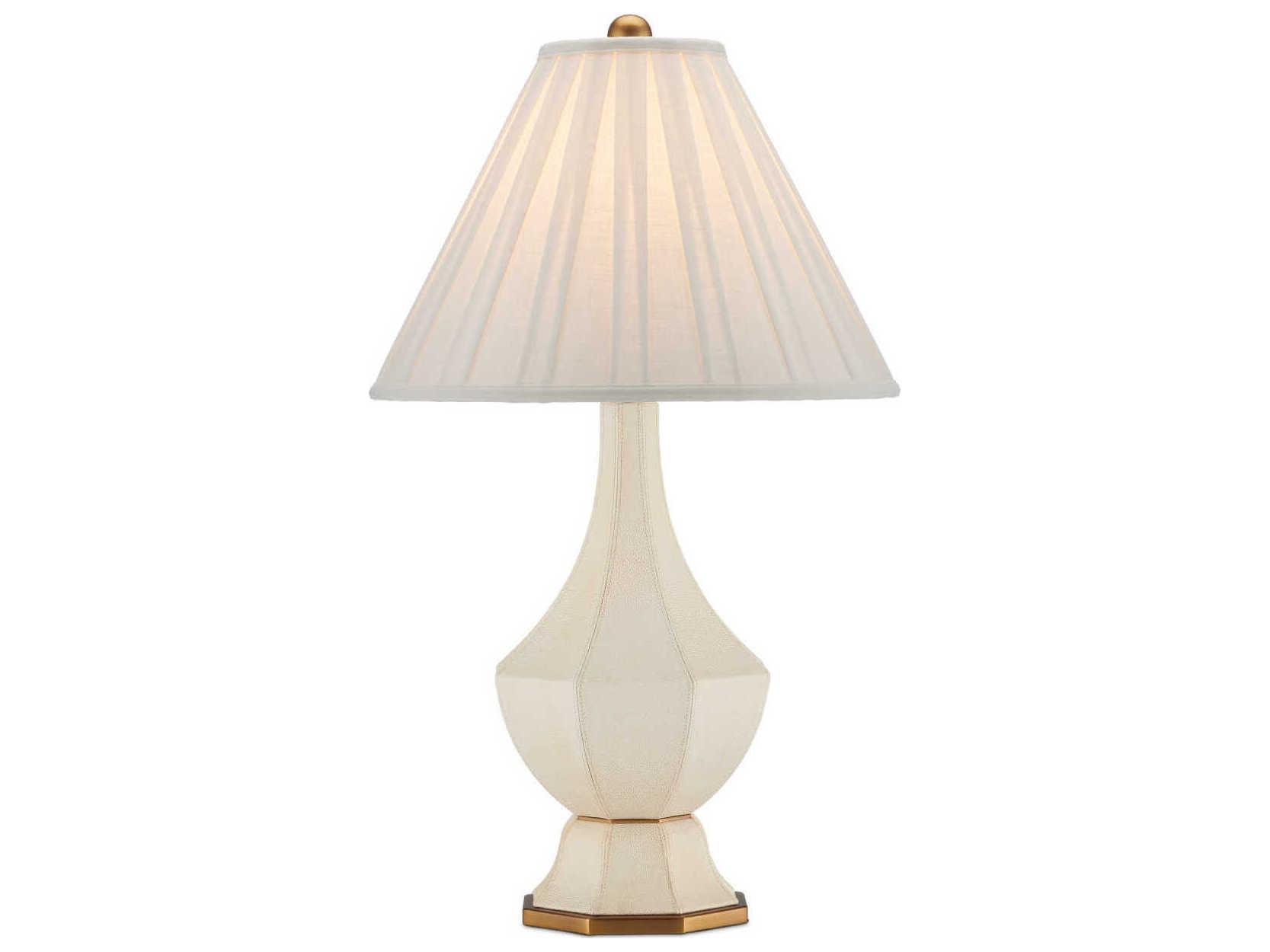 Currey & Company Musetta Beige Antique Brass Off White Buffet Lamp