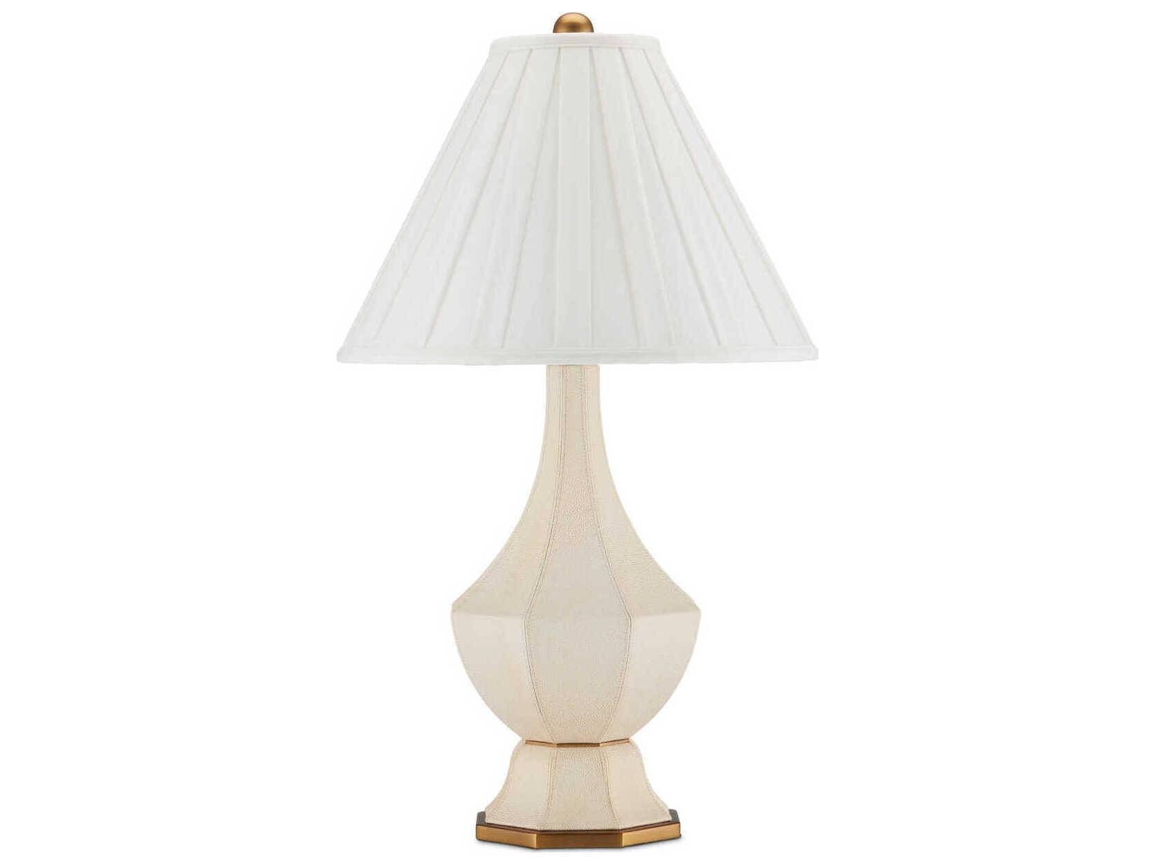 Currey & Company Musetta Beige Antique Brass Off White Buffet Lamp