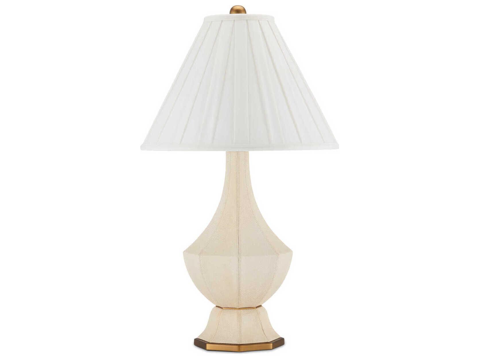 Currey & Company Musetta Beige Antique Brass Off White Buffet Lamp