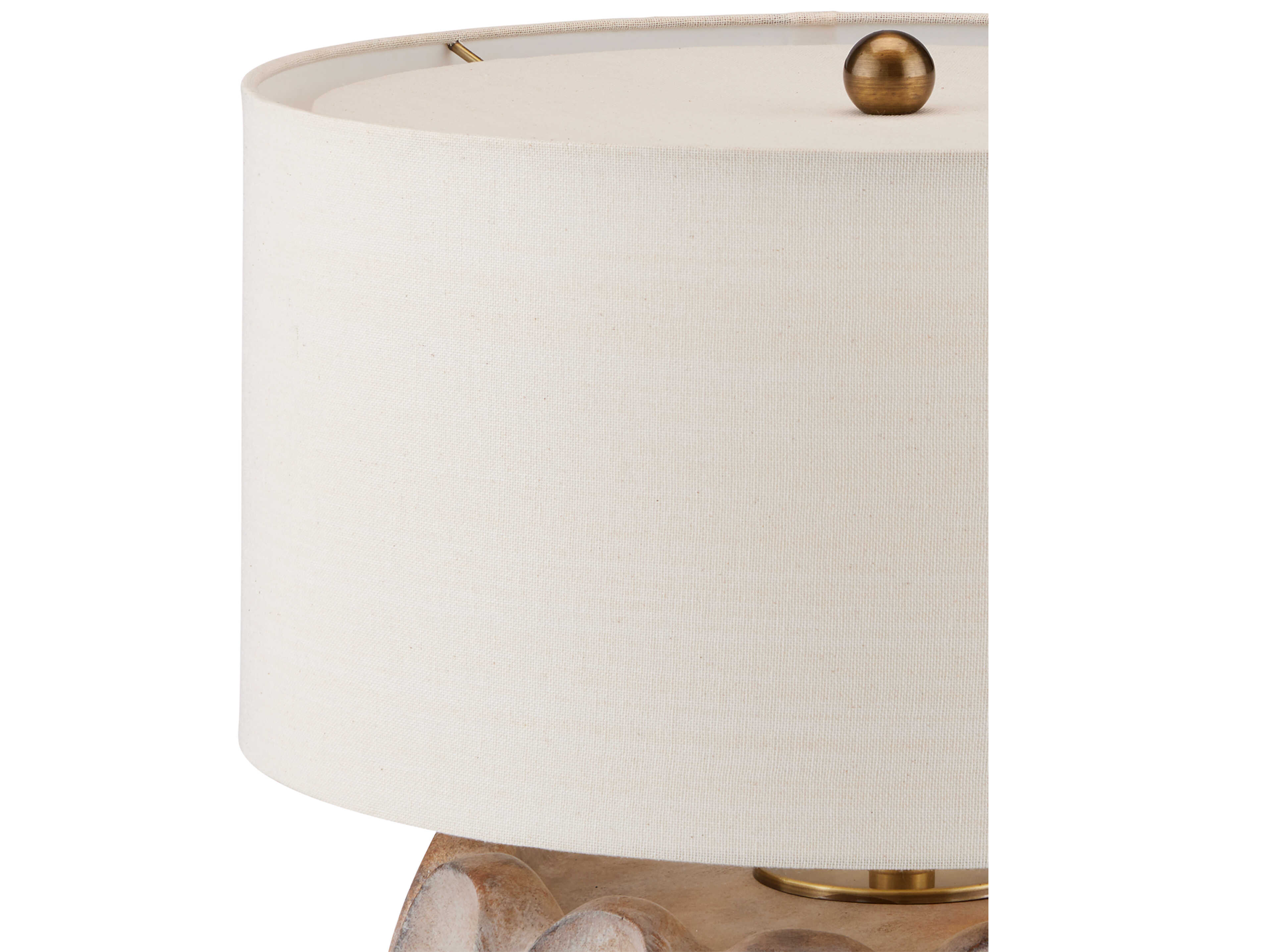 Currey & Company Weststrand Beige Linen Gray Table Lamp