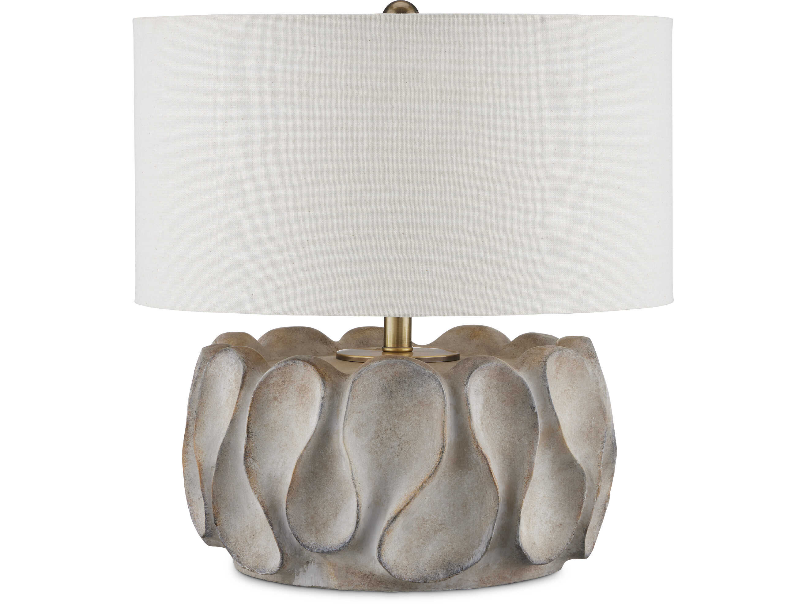 Currey & Company Weststrand Beige Linen Gray Table Lamp