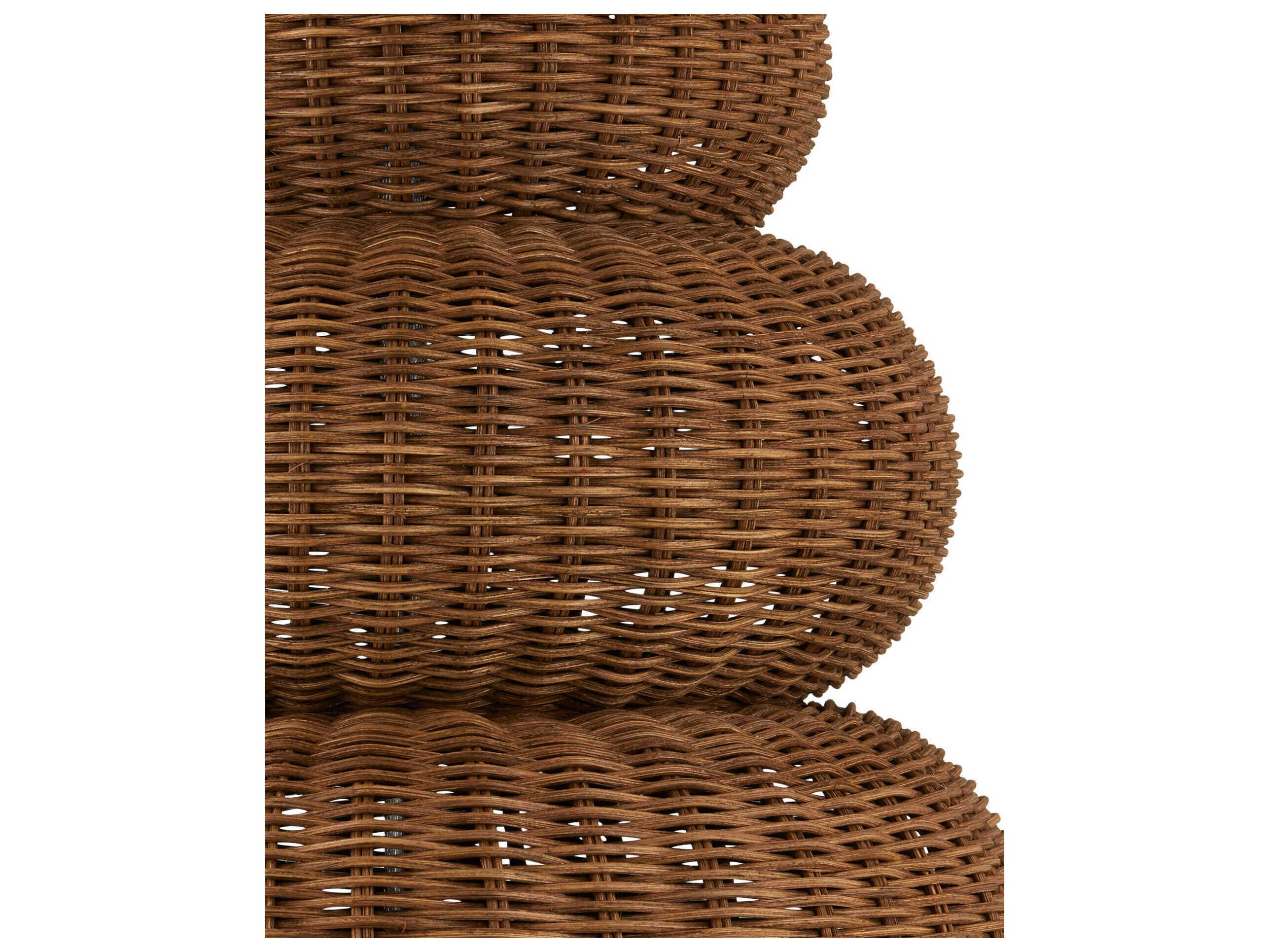 Currey & Company Mabrouka Dark Brown Antique Brass Natural Linen Buffet Lamp