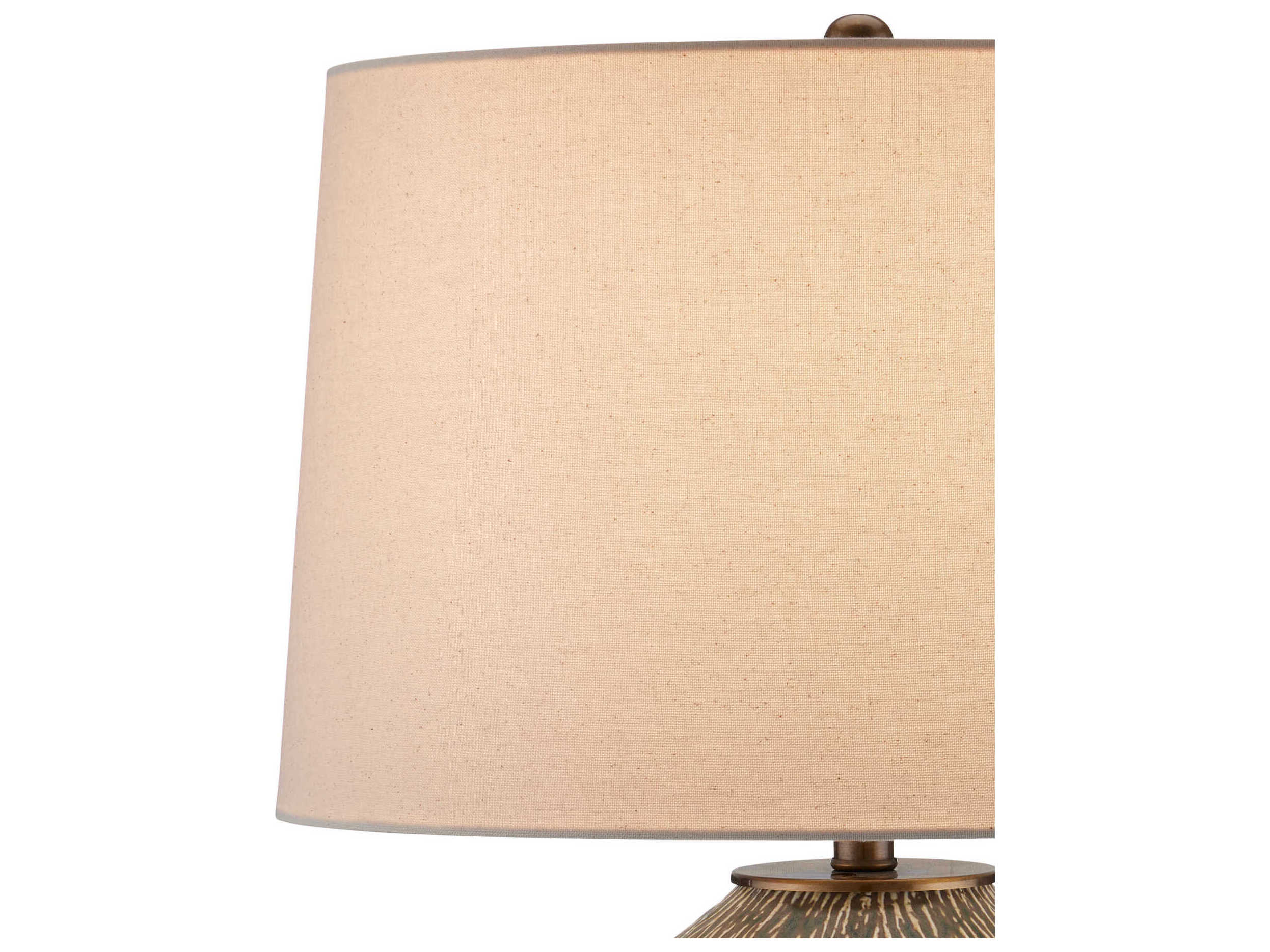 Currey & Company Hildreth Light Beige Linen Green Buffet Lamp