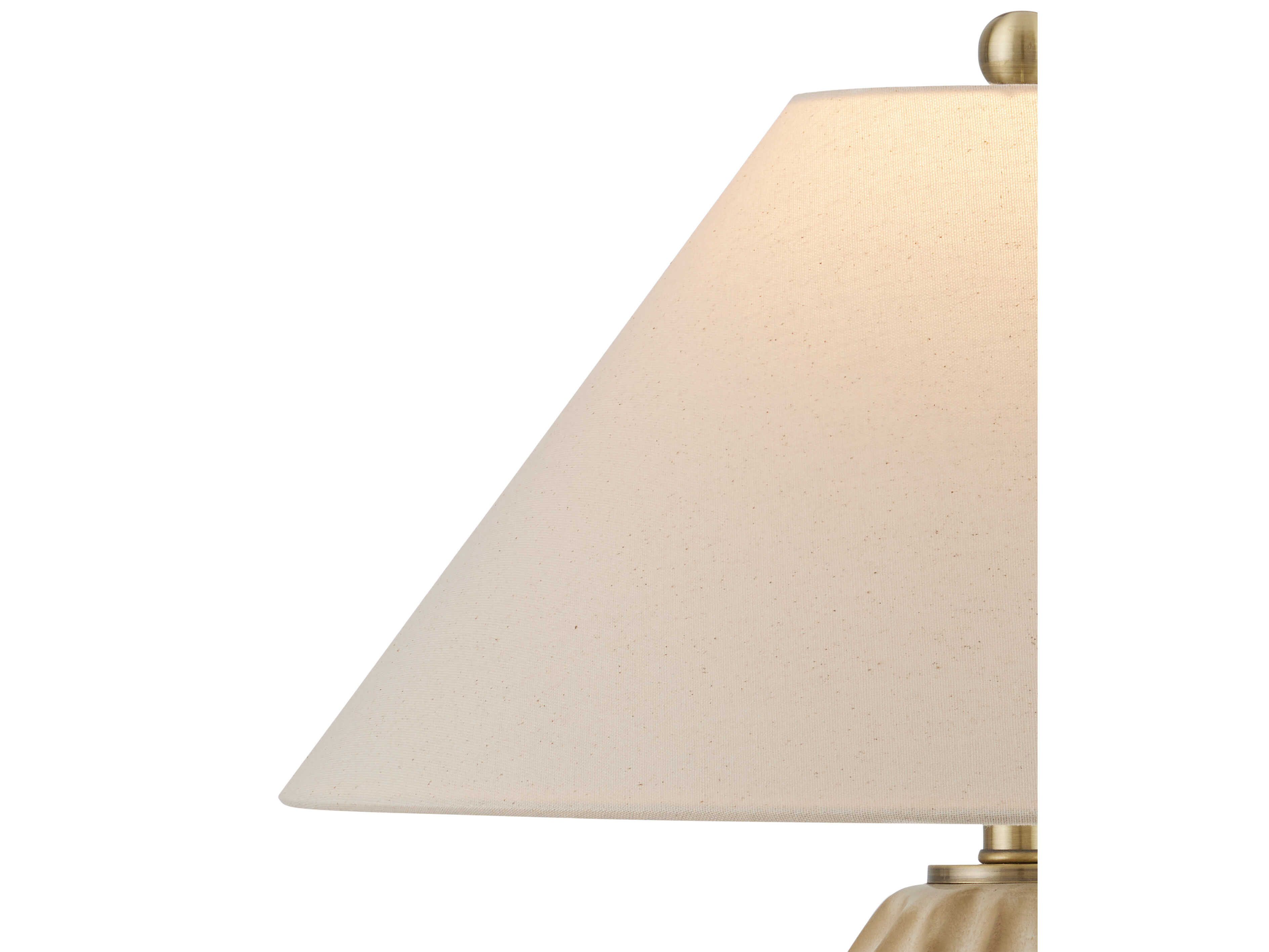 Currey & Company Edgemoor Beige Dark Brown Light Antique Brass Off White Table Lamp