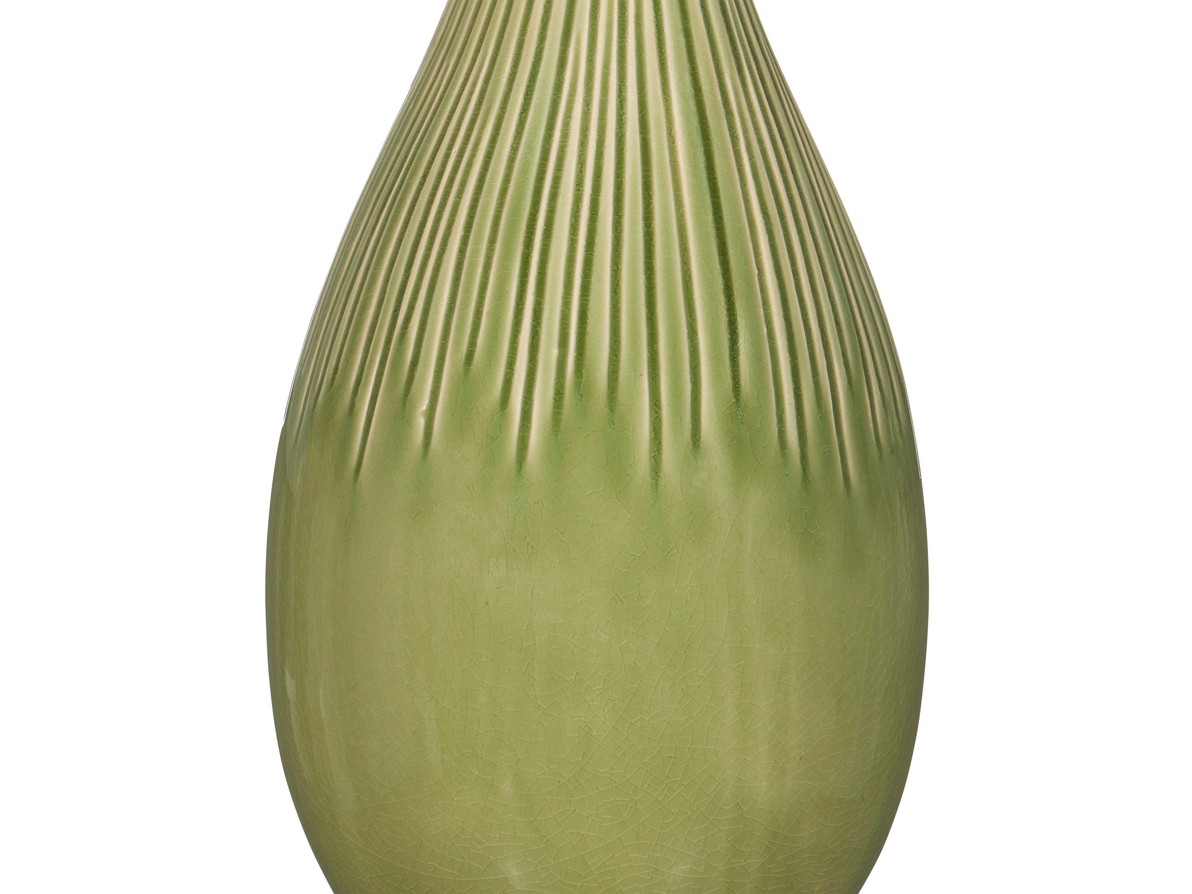 Currey & Company Anjou White Linen Green Buffet Lamp