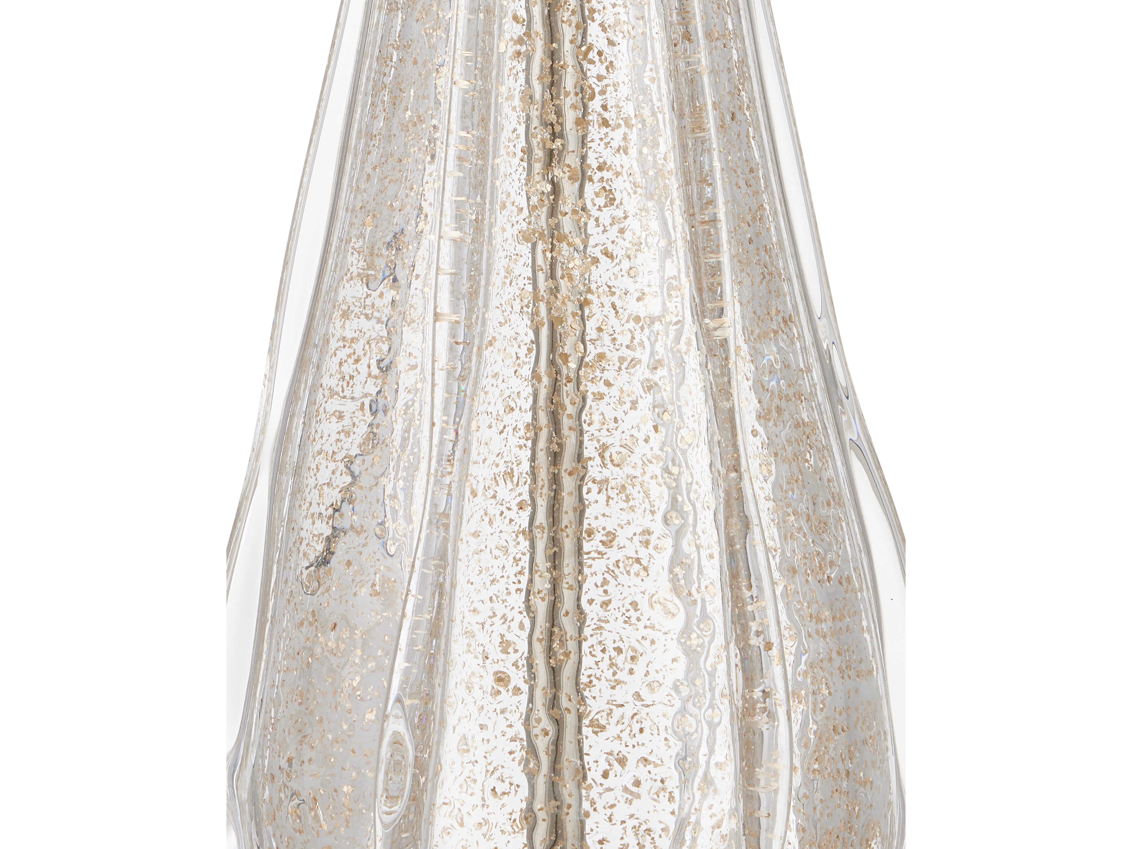 Currey & Company Zyphyrine Clear Gold Antique Brass Beige Linen Buffet Lamp