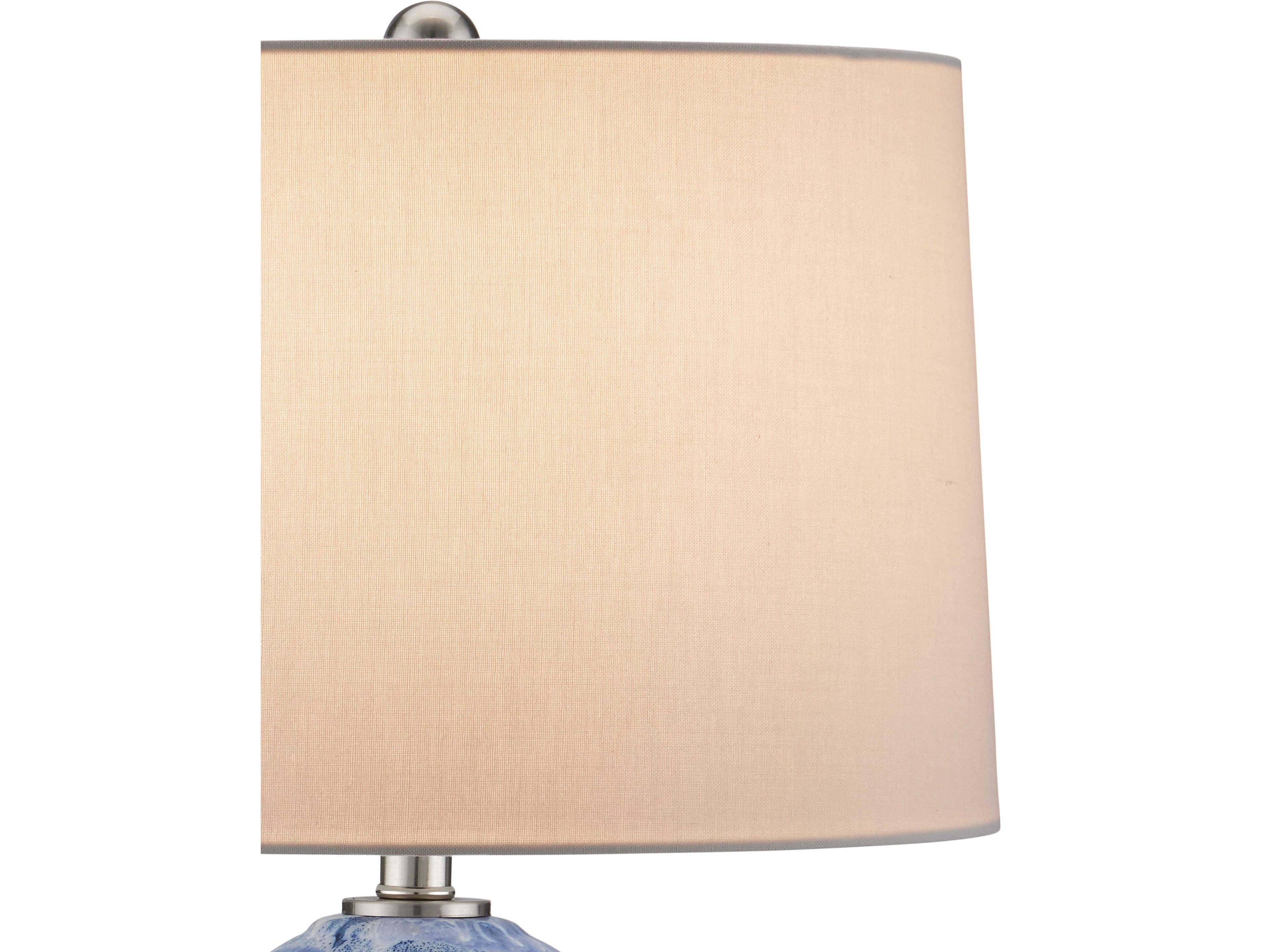 Currey & Company Pallas Blue White Brushed Nickel Buffet Lamp