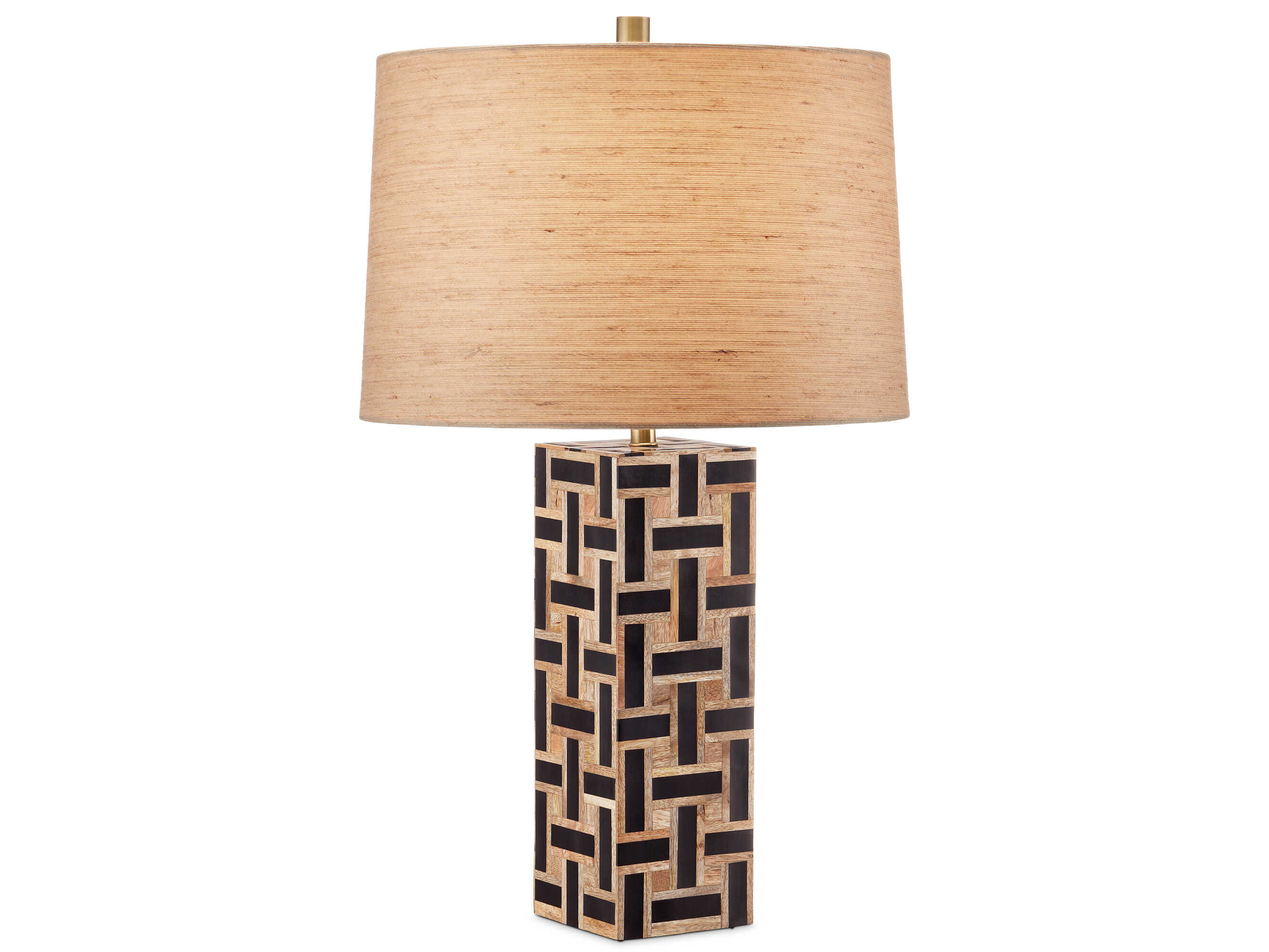 Currey & Company Aarna Natural Black Brown Rope Buffet Lamp