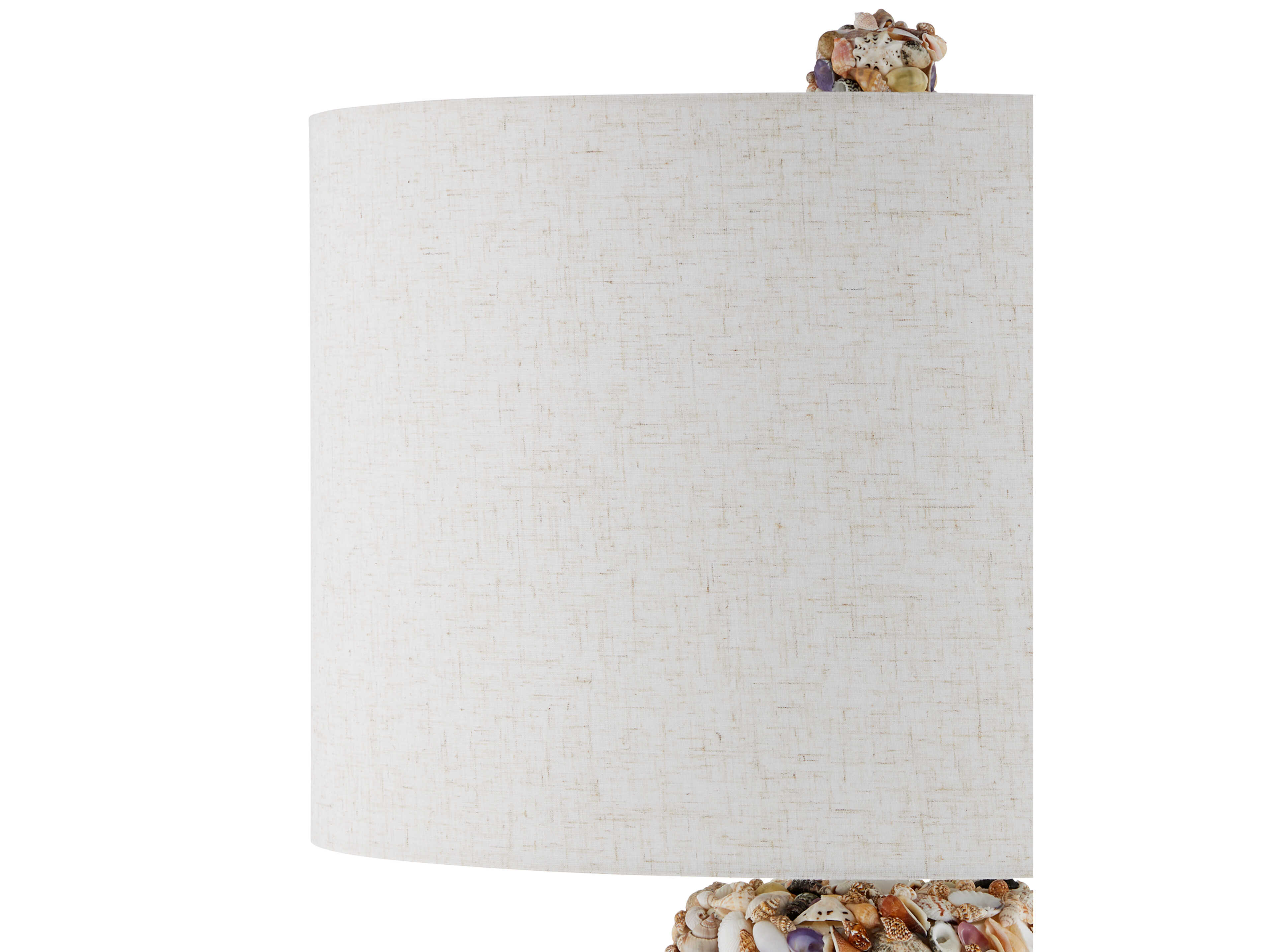 Currey & Company Festoon Natural Sugar White Light Linen Off Buffet Lamp