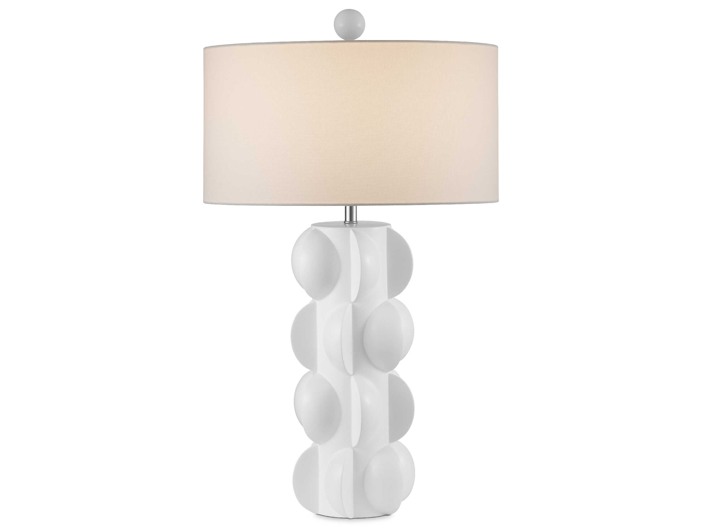 Currey & Company Salizzole White Linen Buffet Lamp
