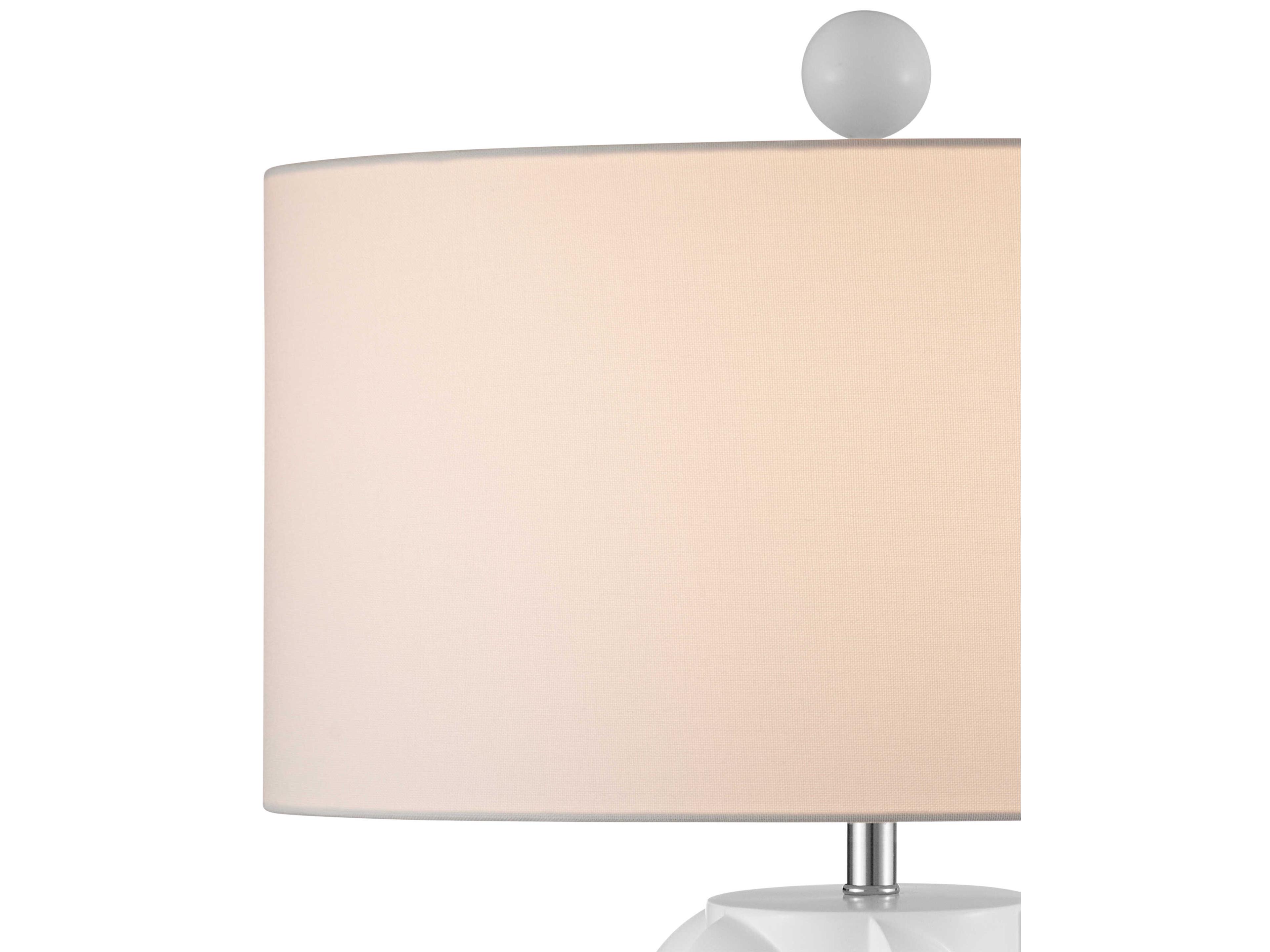 Currey & Company Salizzole White Linen Buffet Lamp