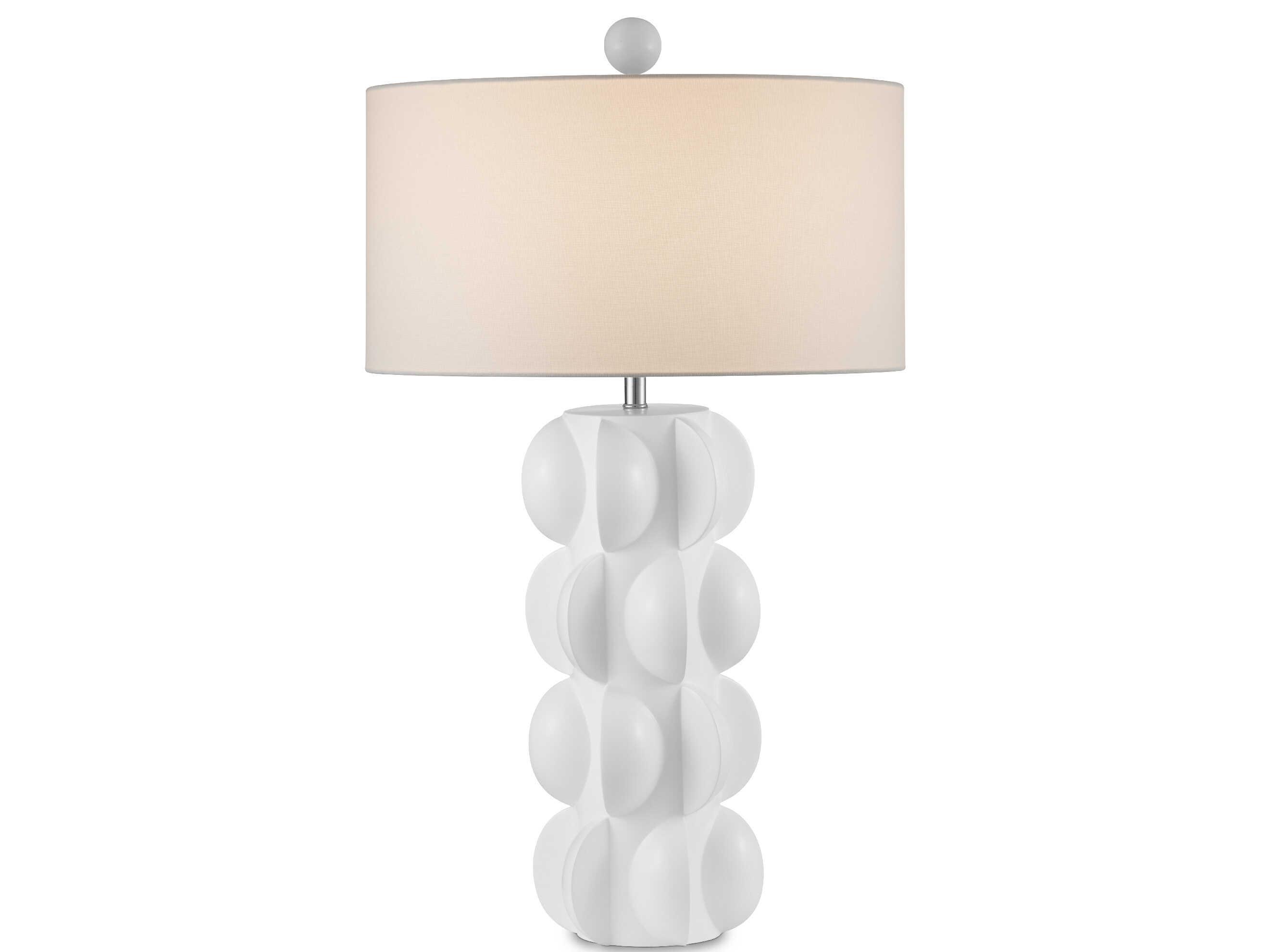 Currey & Company Salizzole White Linen Buffet Lamp