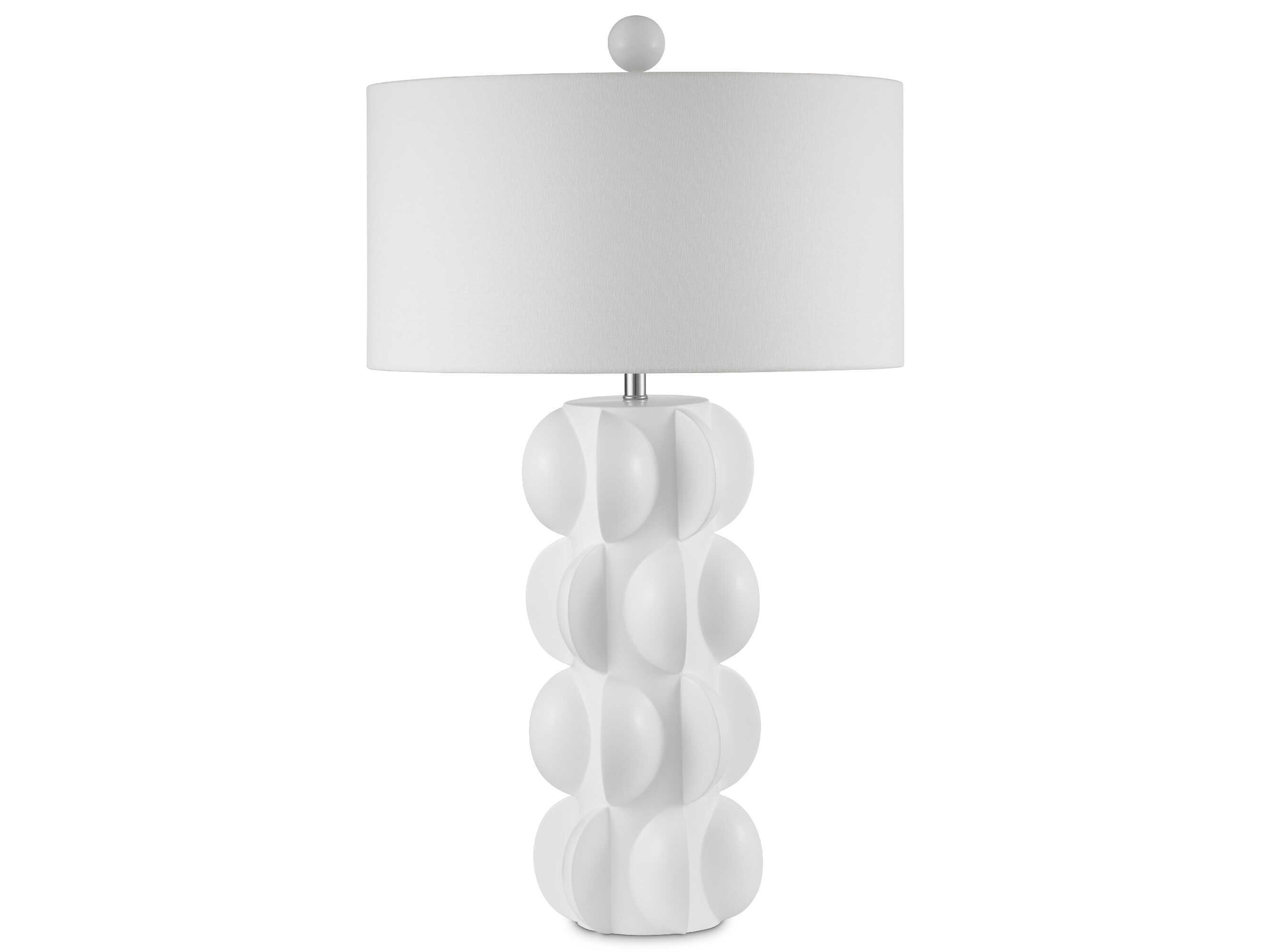 Currey & Company Salizzole White Linen Buffet Lamp