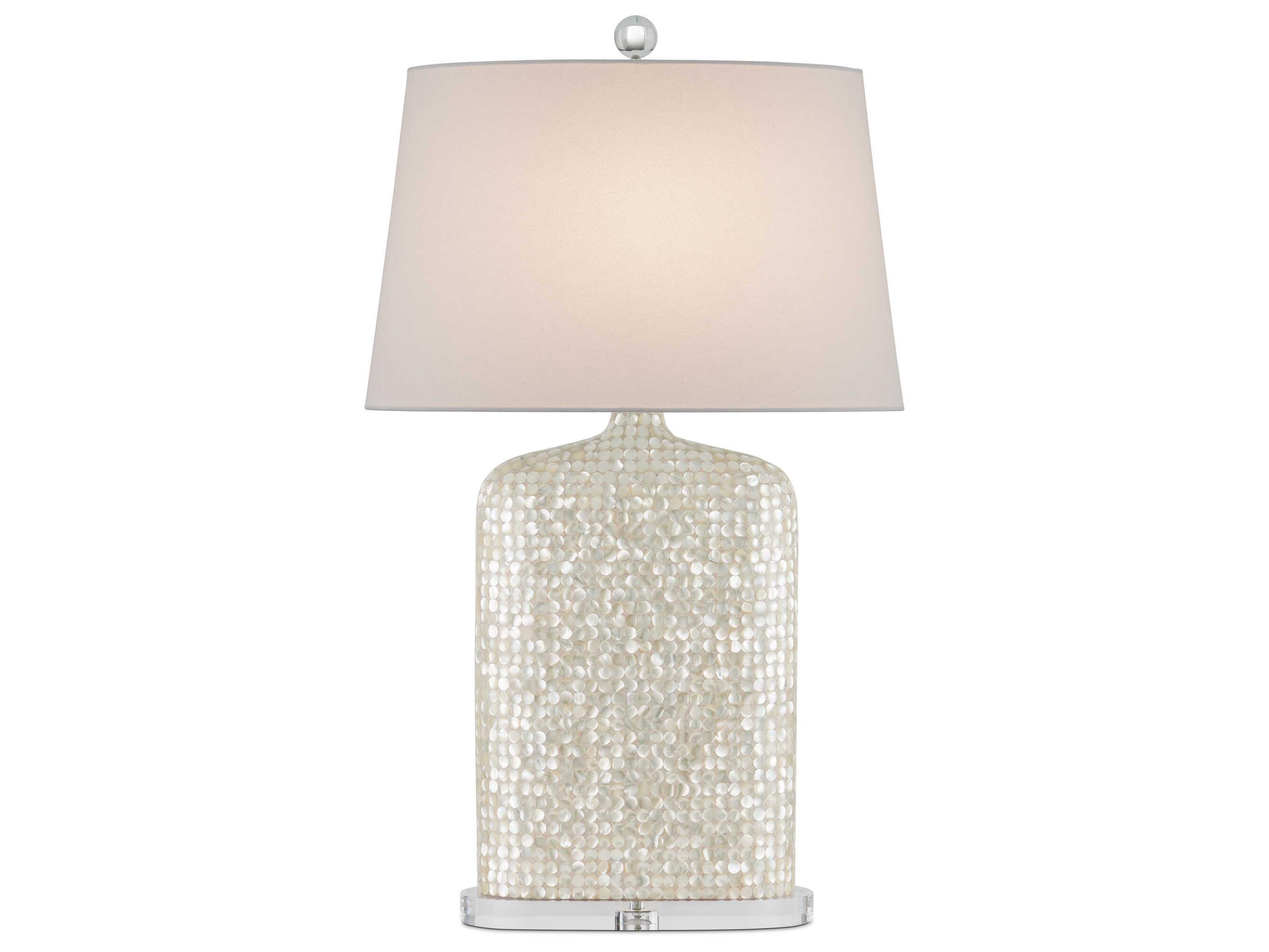 Currey & Company Gerri White Linen Buffet Lamp