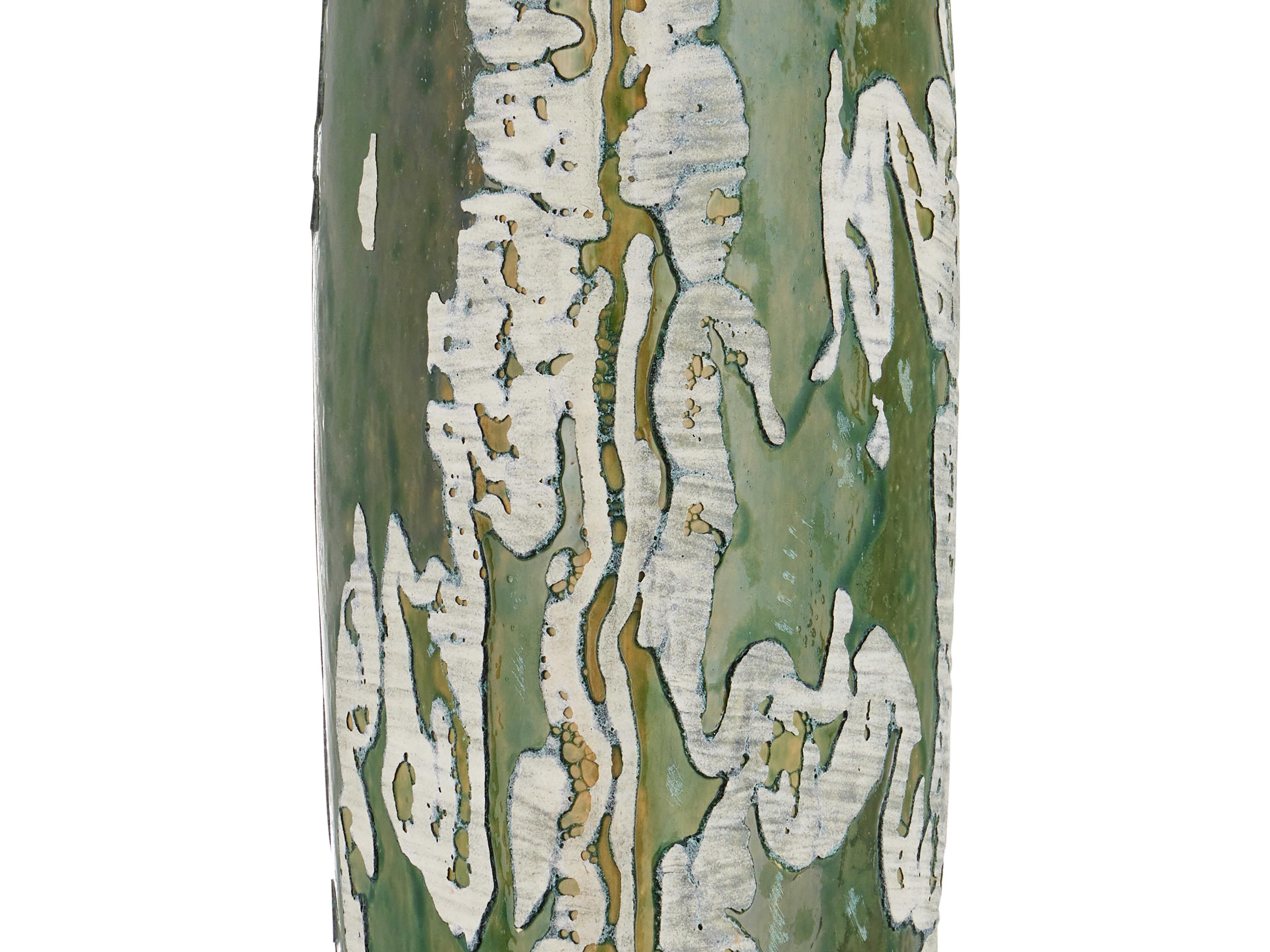 Currey & Company Zowan Matte Green Smoke Egg Shell Cotton Linen Buffet Lamp