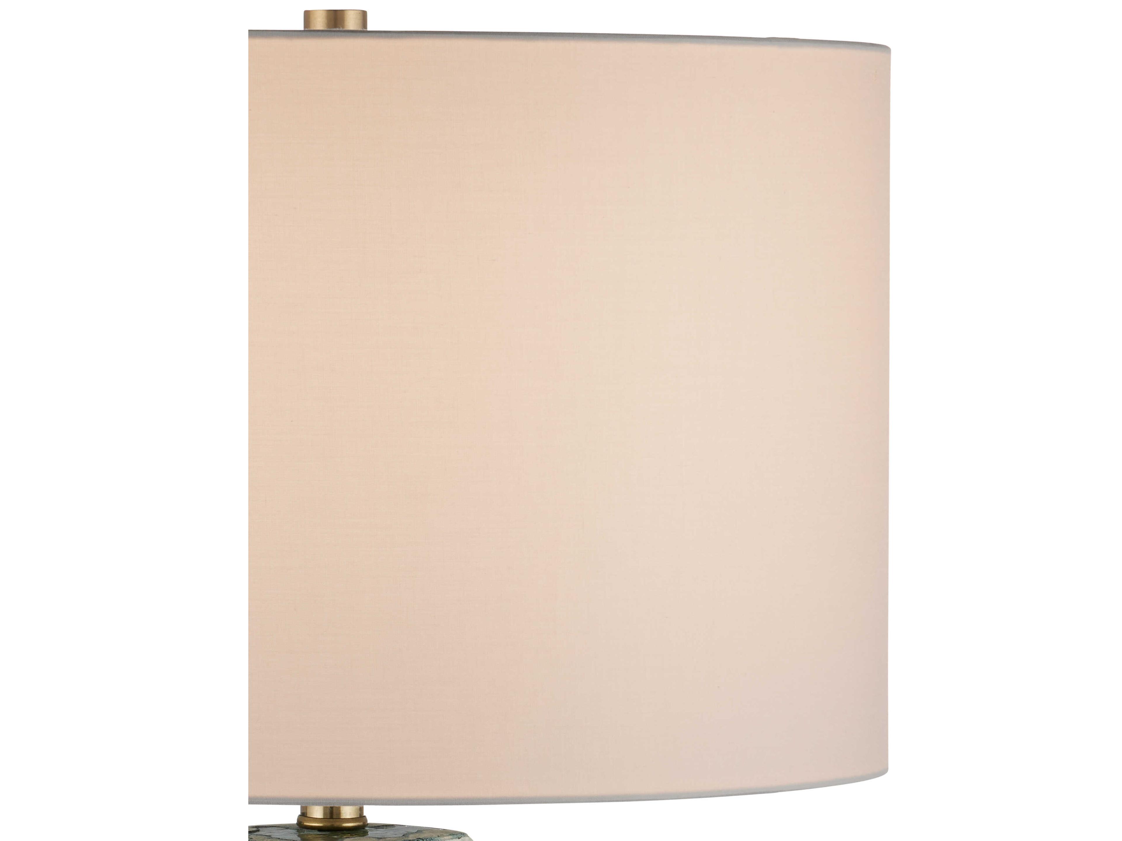 Currey & Company Zowan Matte Green Smoke Egg Shell Cotton Linen Buffet Lamp