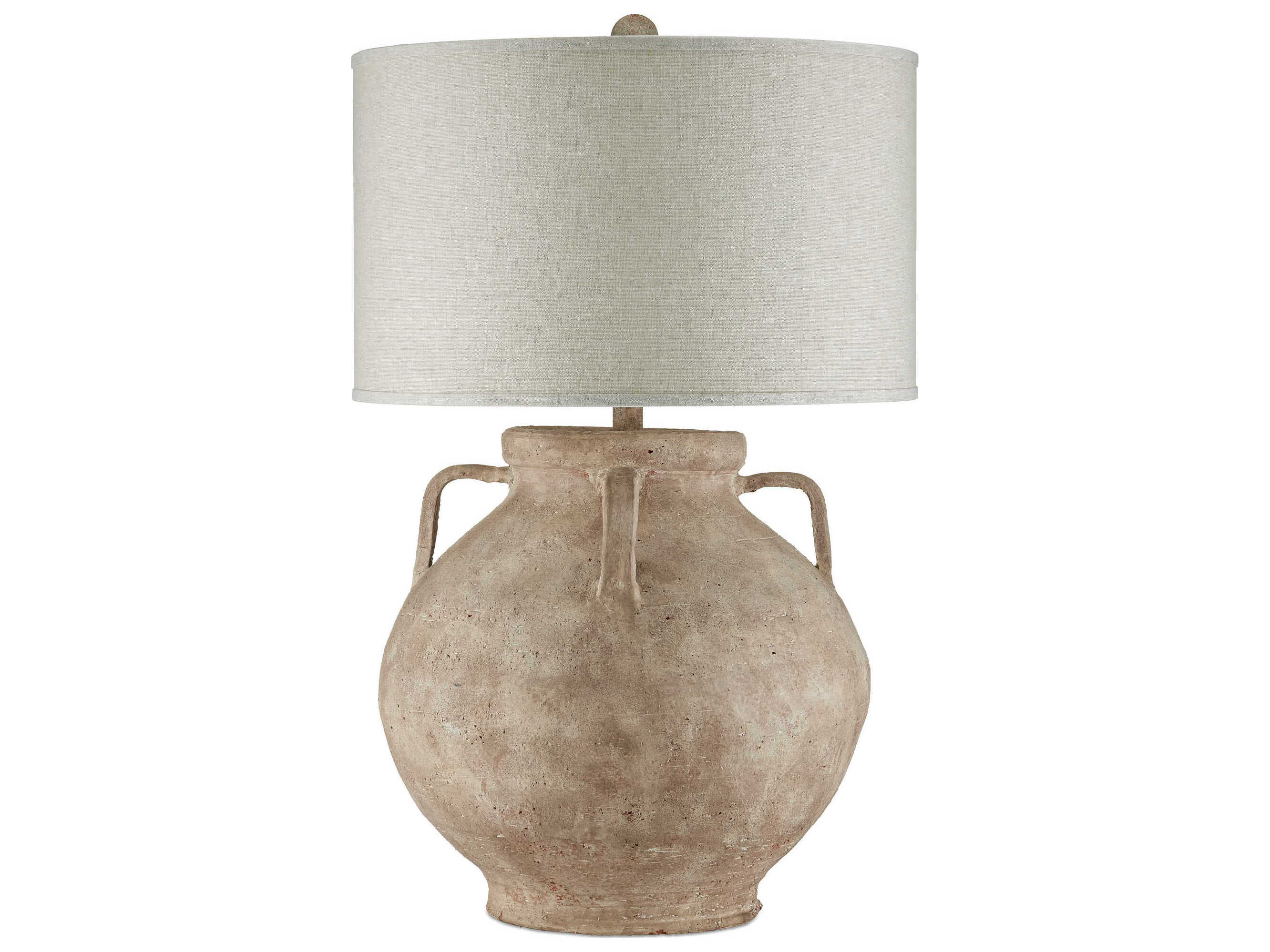 Currey & Company Pompeii Brownish Gray Tan Linen Buffet Lamp