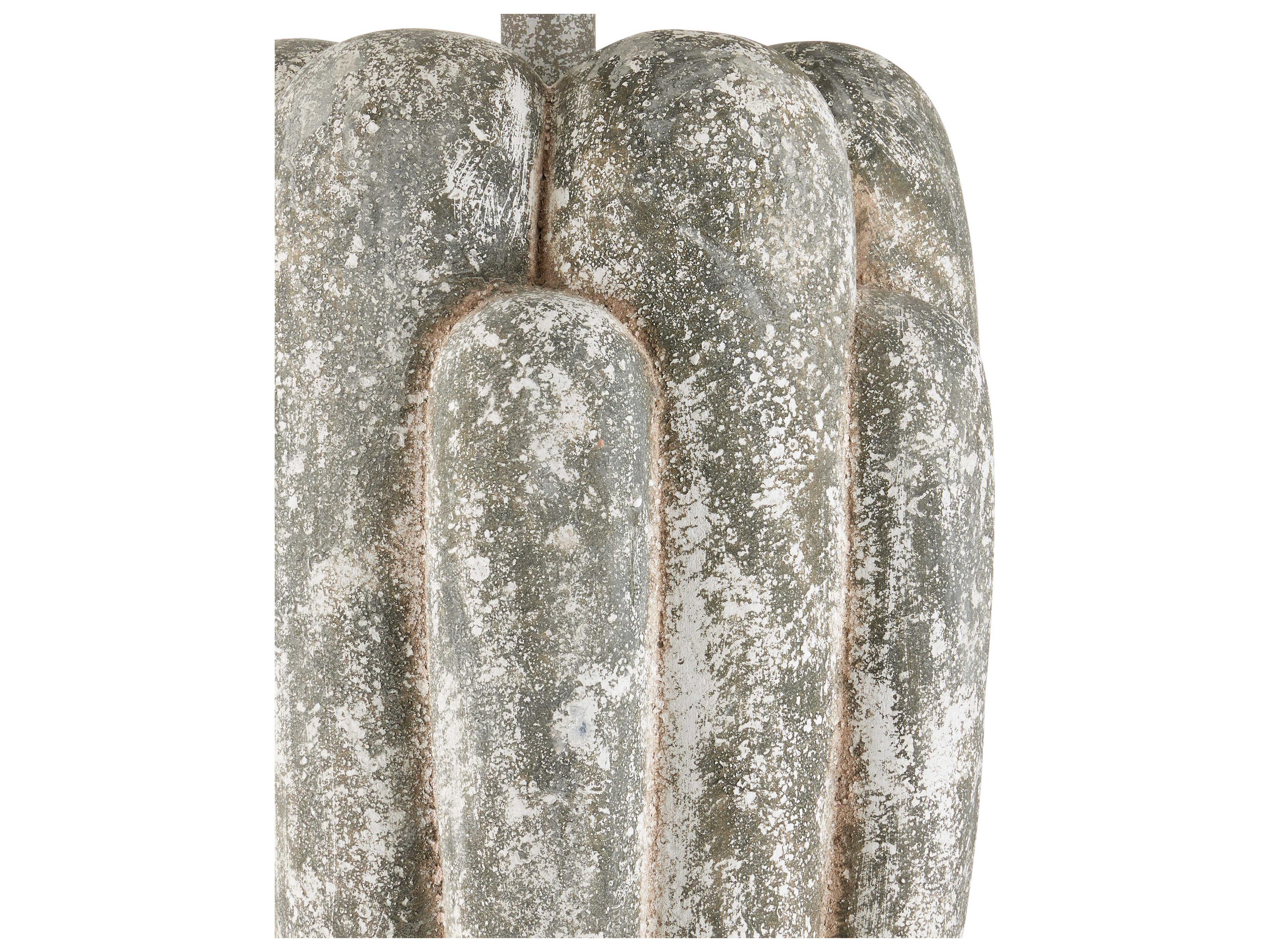 Currey & Company Buttress Dark Gray White Texture Light Natural Linen Buffet Lamp