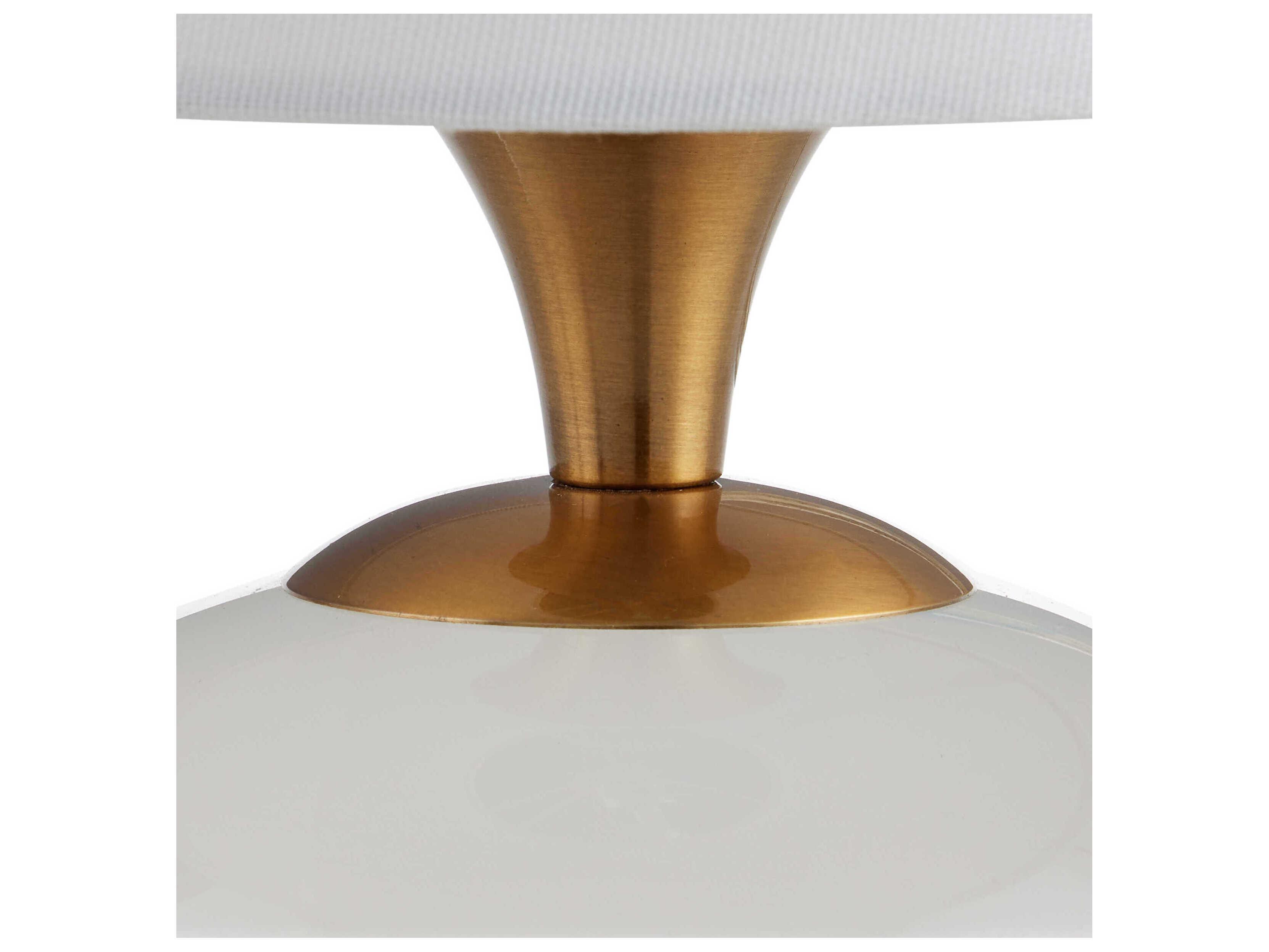 Currey & Company Diantha Clear Antique Brass White Linen Cotton Table Lamp