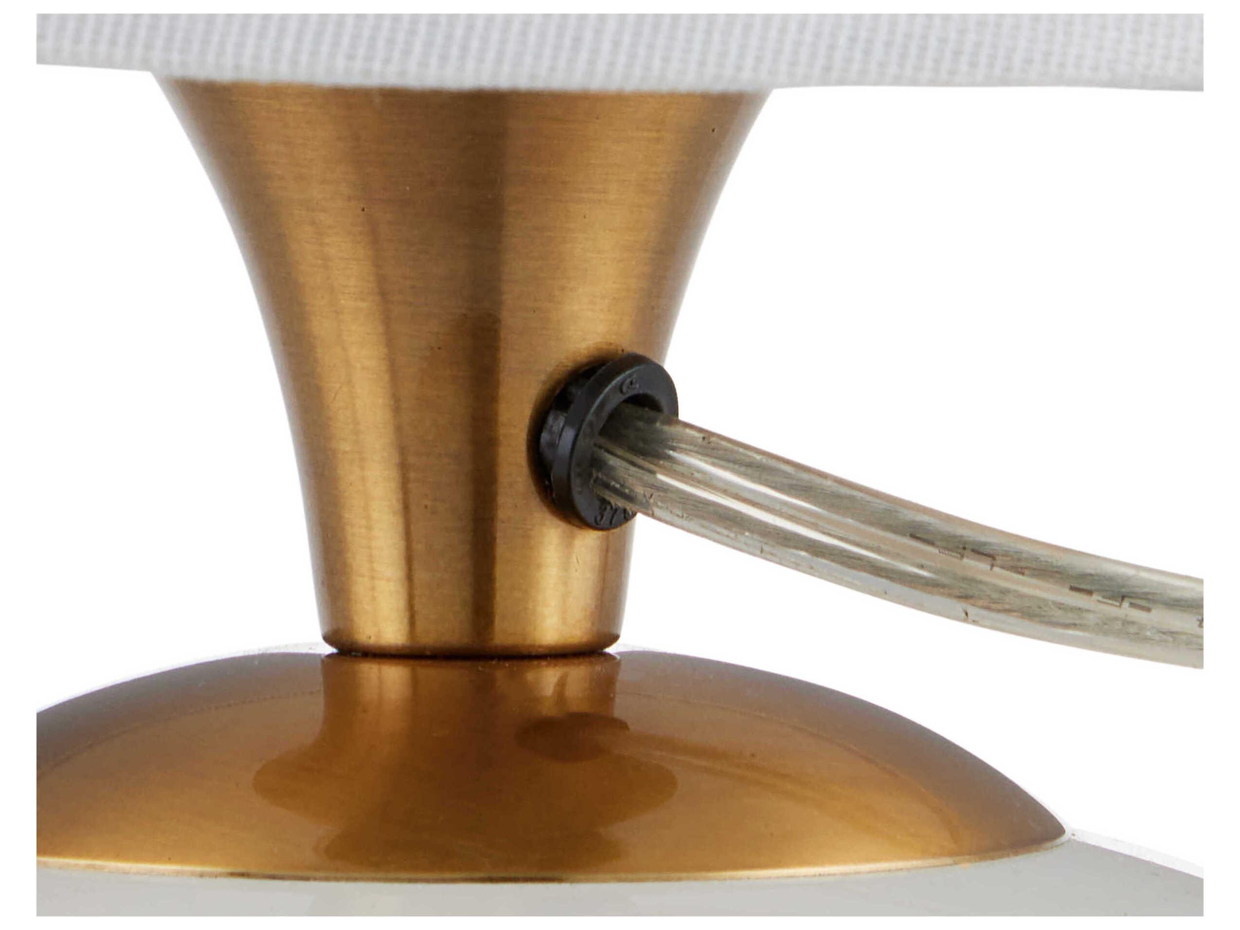 Currey & Company Diantha Clear Antique Brass White Linen Cotton Table Lamp