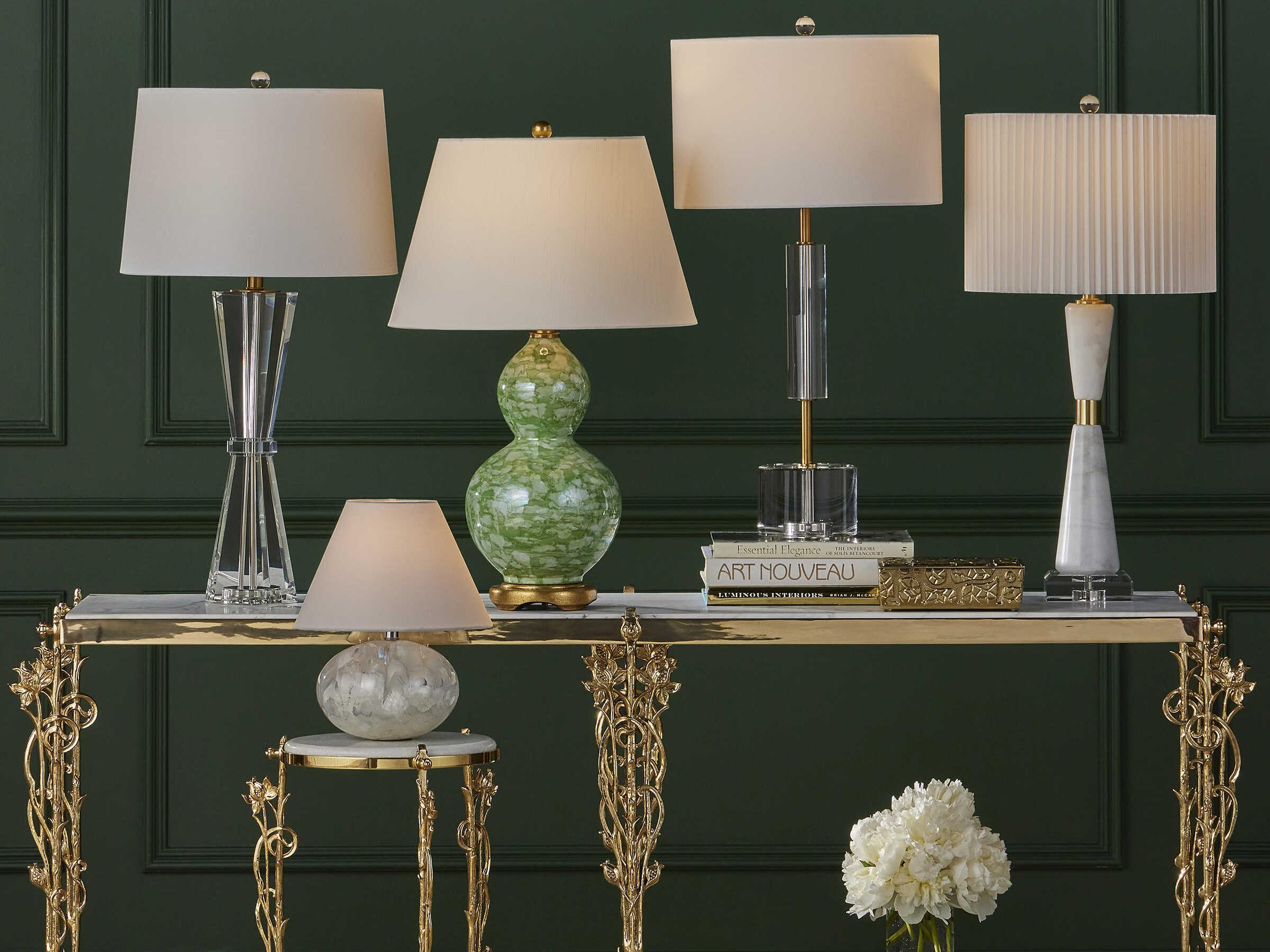 Currey & Company Deville Clear Antique Brass Buffet Lamp